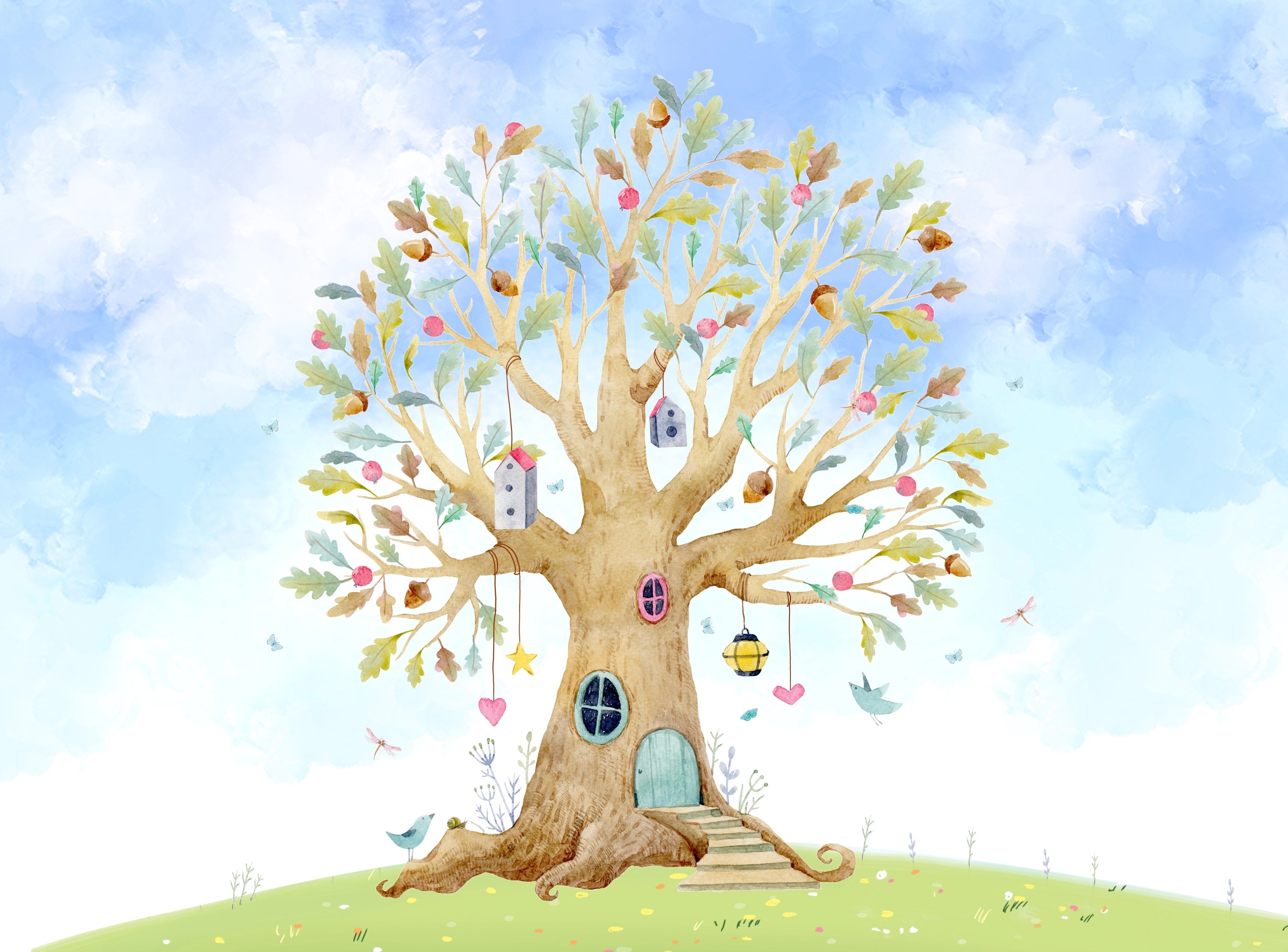 Papel de Parede Infantil Mural Árvore Mágica