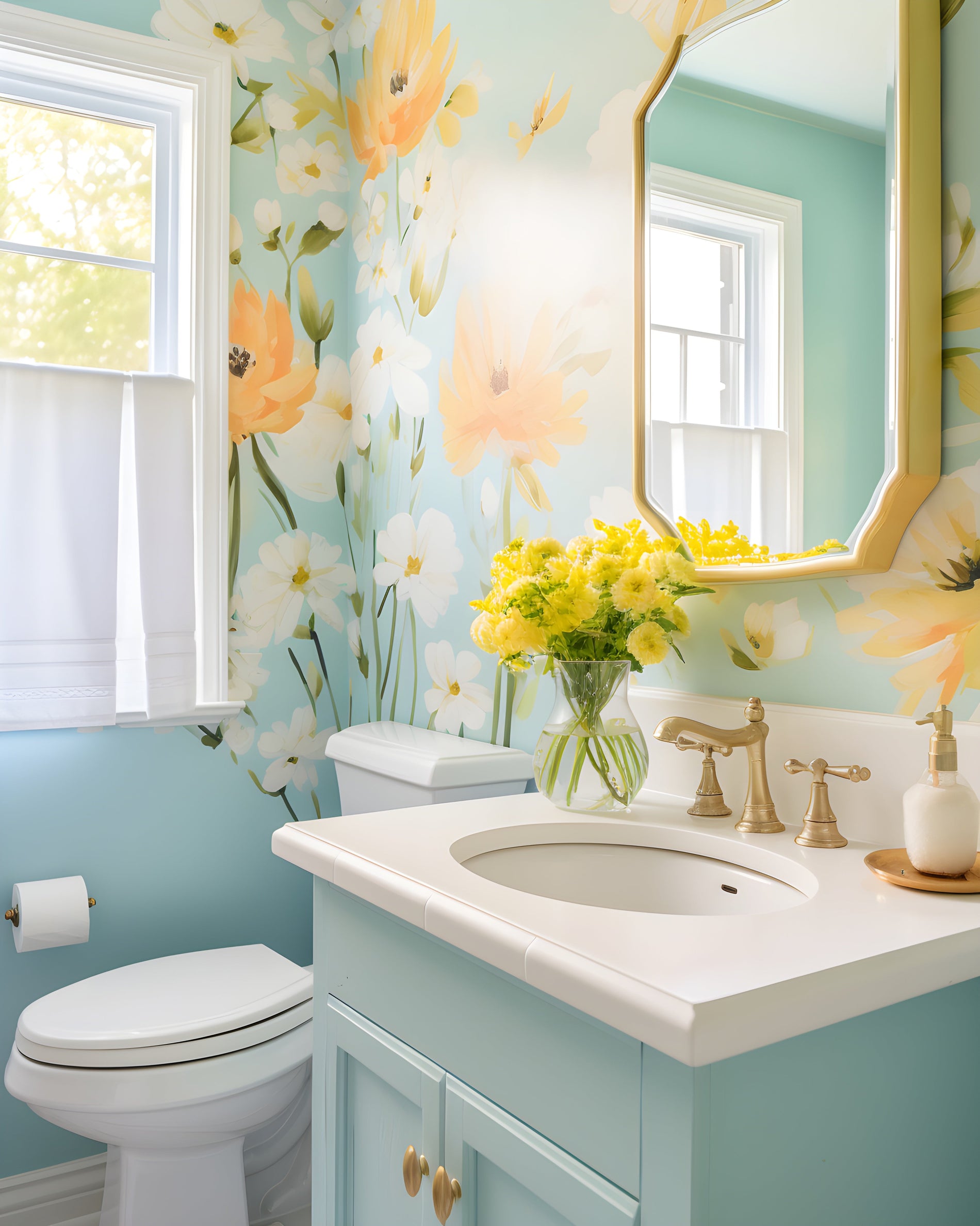 Seu Lavabo ou Banheiro com Papel de Parede Autocolante Texturizado da ADcorista