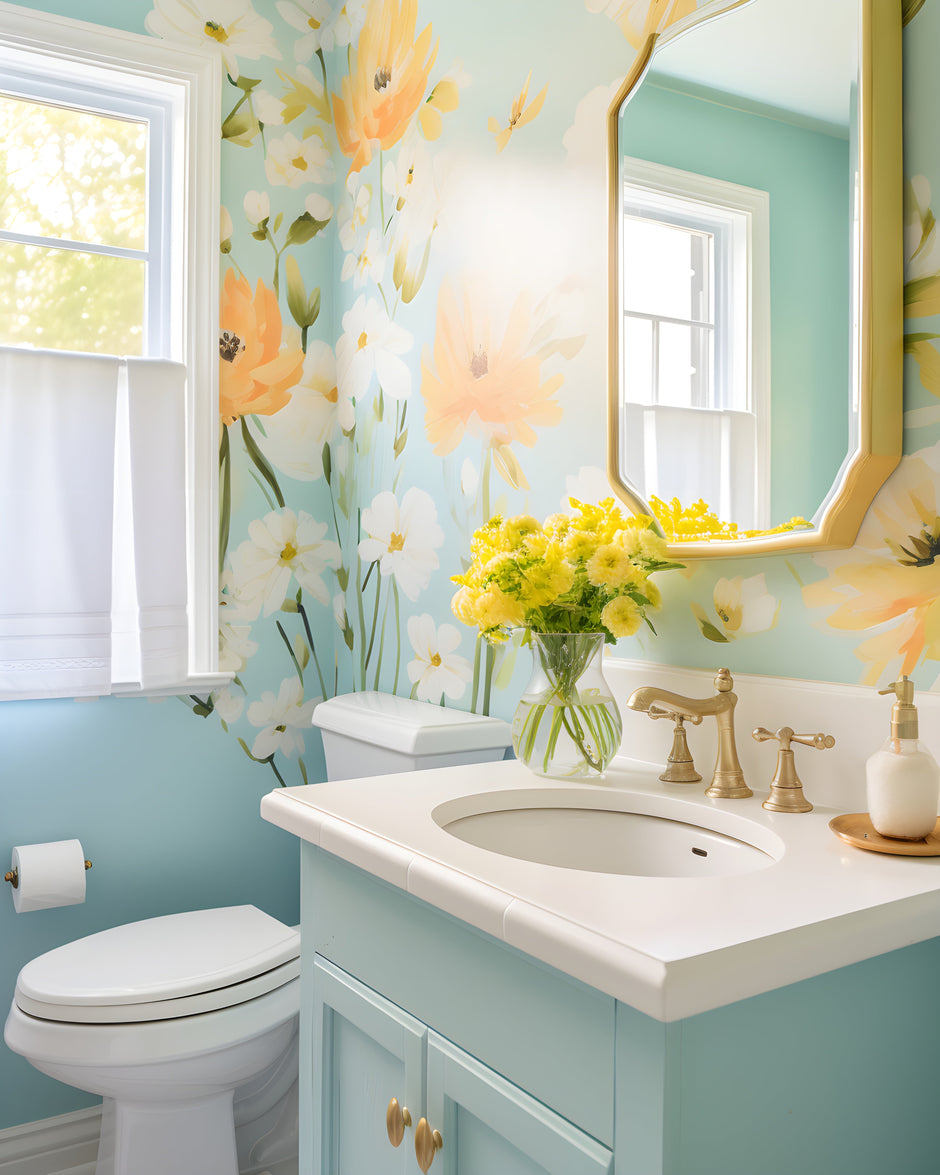 Seu Lavabo ou Banheiro com Papel de Parede Autocolante Texturizado da ADcorista