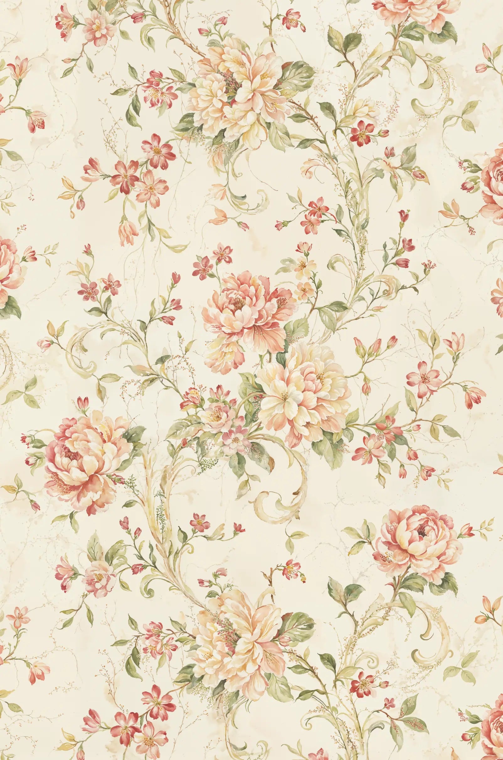 Papel de Parede Floral – Design Elegante com Flores Coloridas e Detalhes Suaves