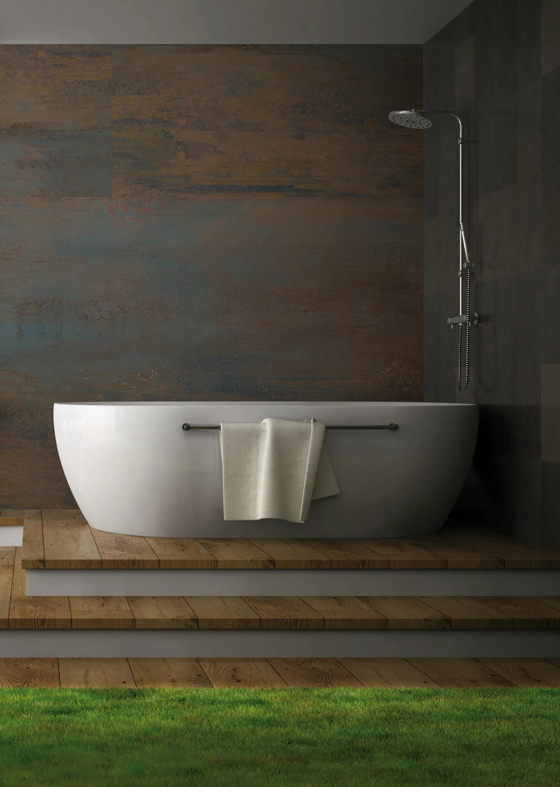Papel de Parede Textura Aço Corten Estilo Industrial e Sofisticado