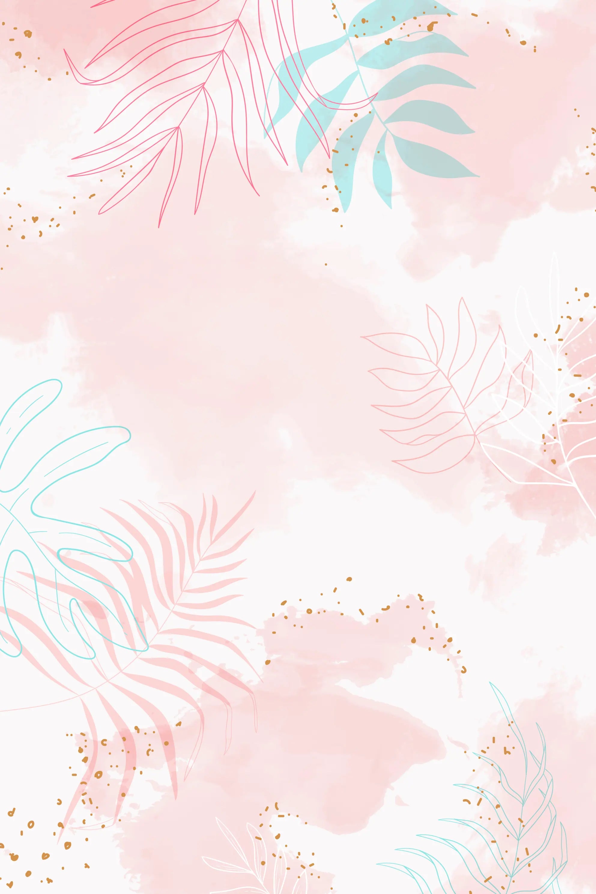 Mural Infantil Folhas Rosé Quarto Bebê ADcorista