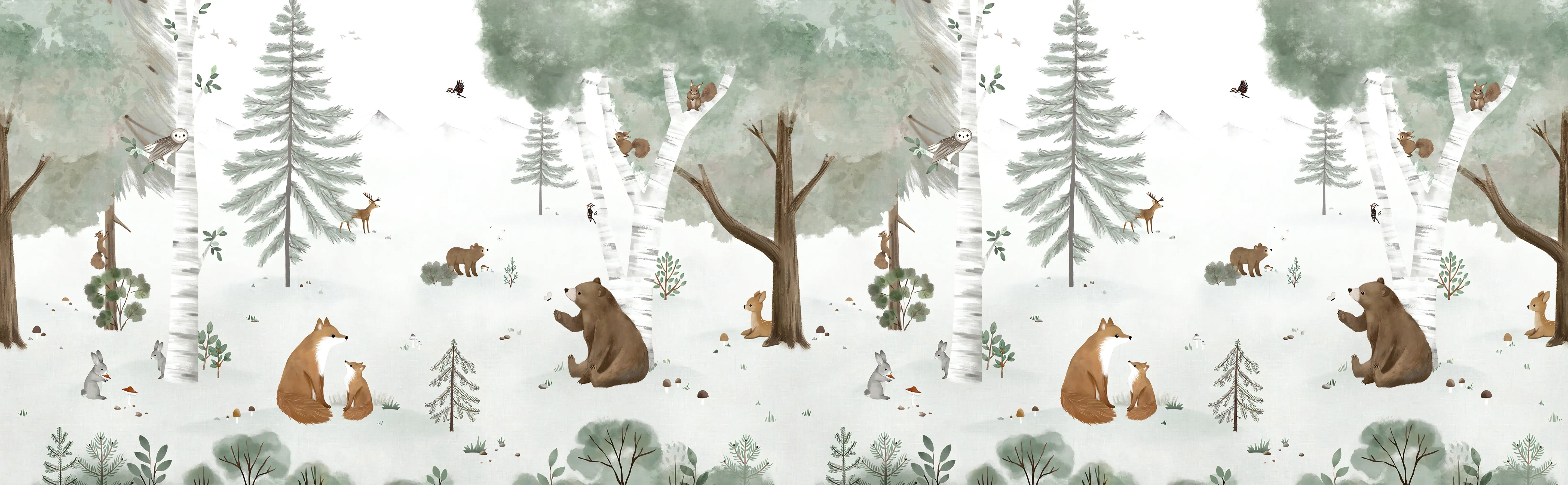 Papel de Parede Floresta Animais Natural