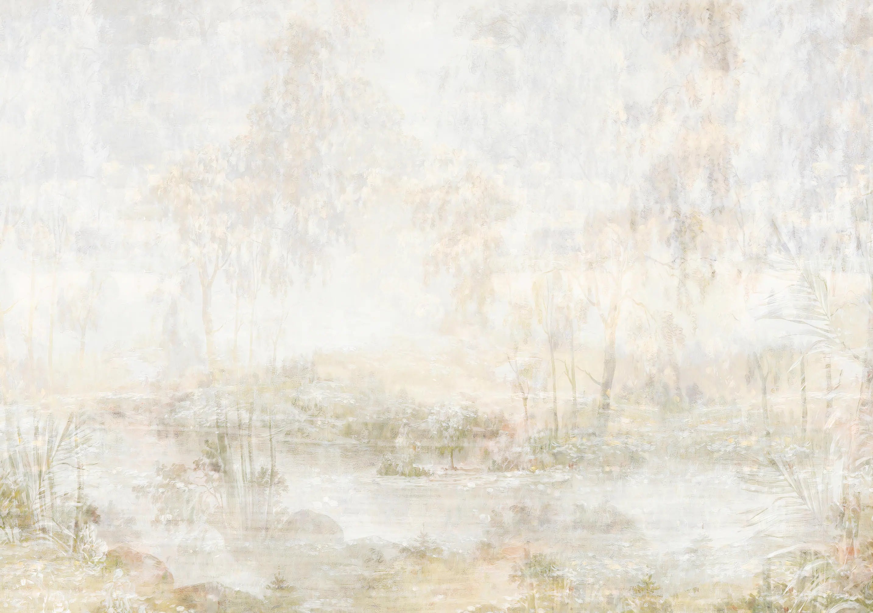 Papel de Parede Pintura de Floresta Arte Natural para Ambientes Sofisticados