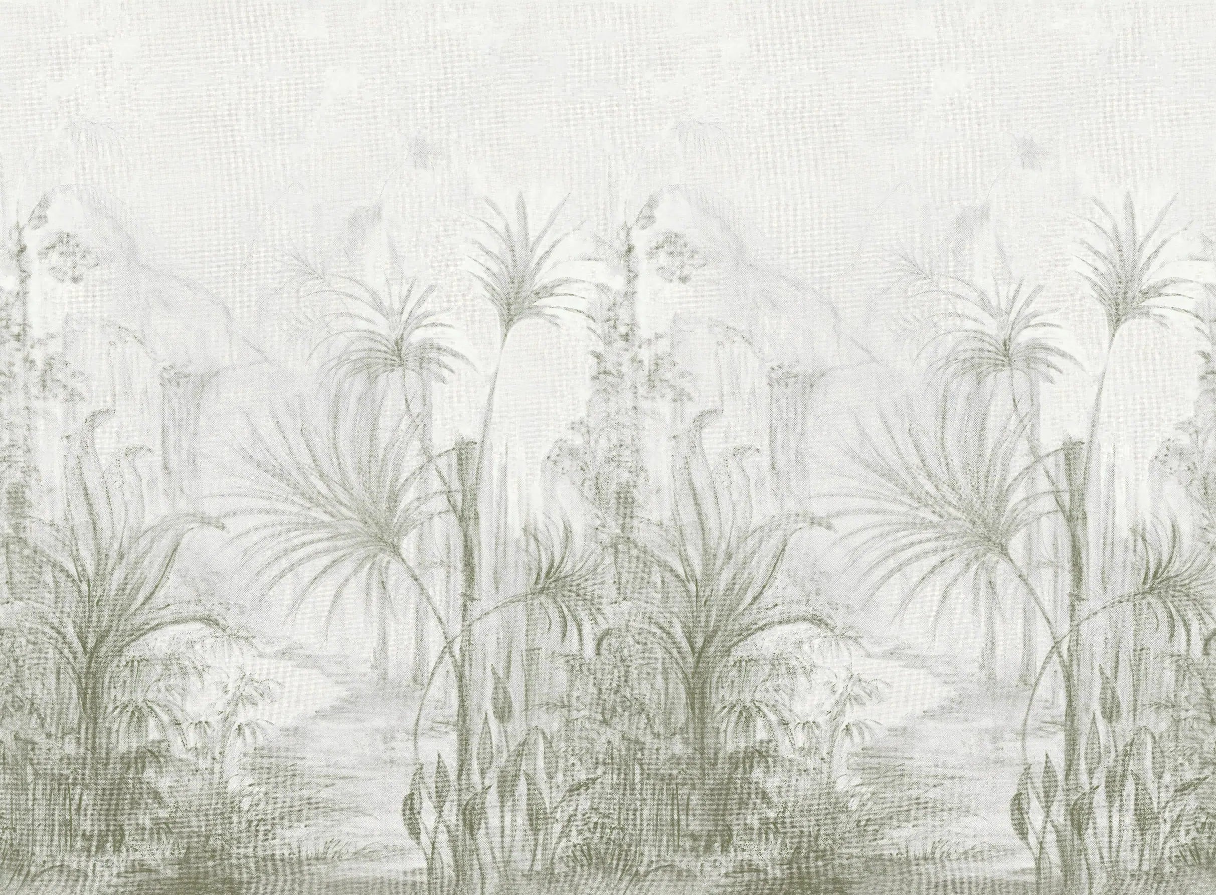 Papel de Parede Folhas Minimalista Elegância Natural para Seu Espaço