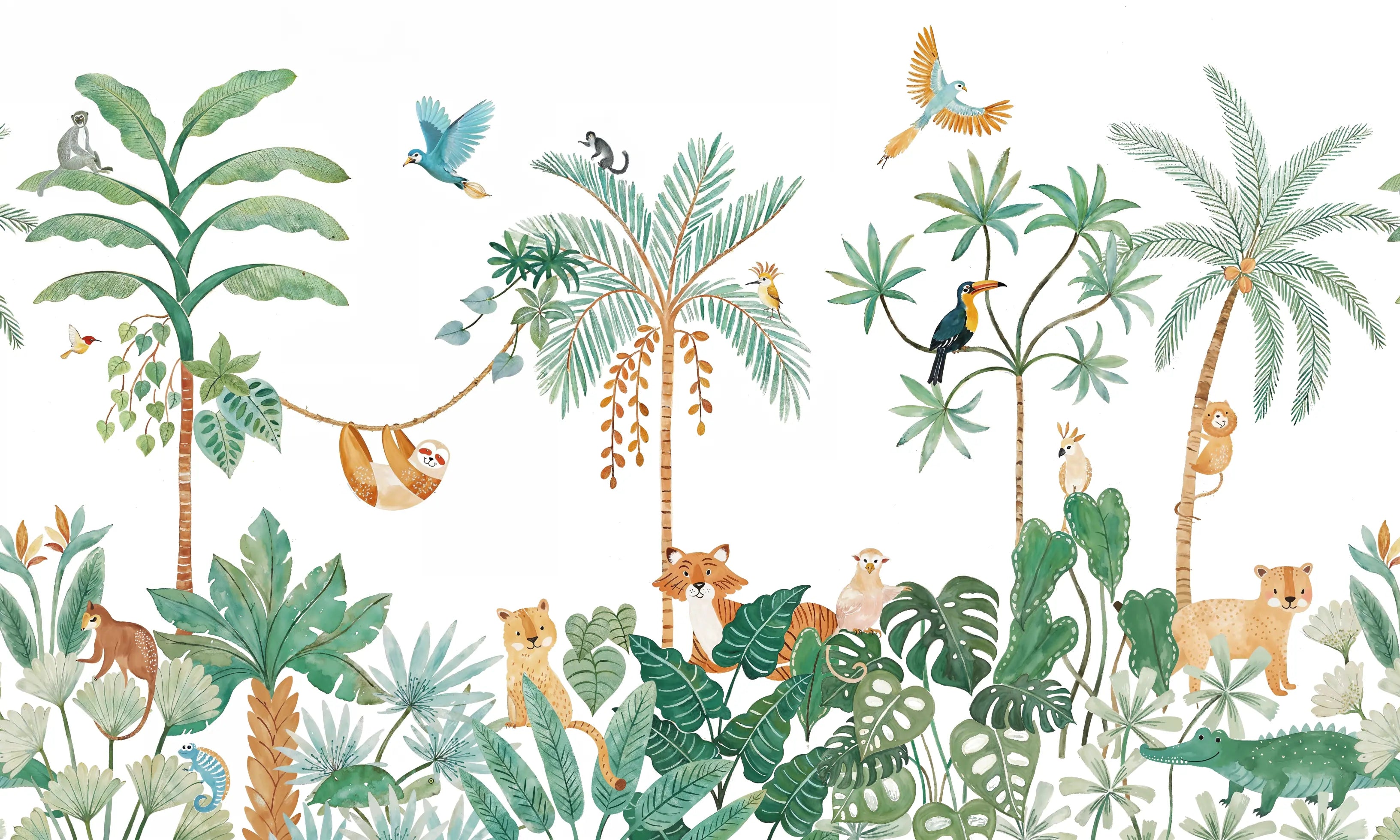 Mural Selva Animada Quarto Bebê ADcorista