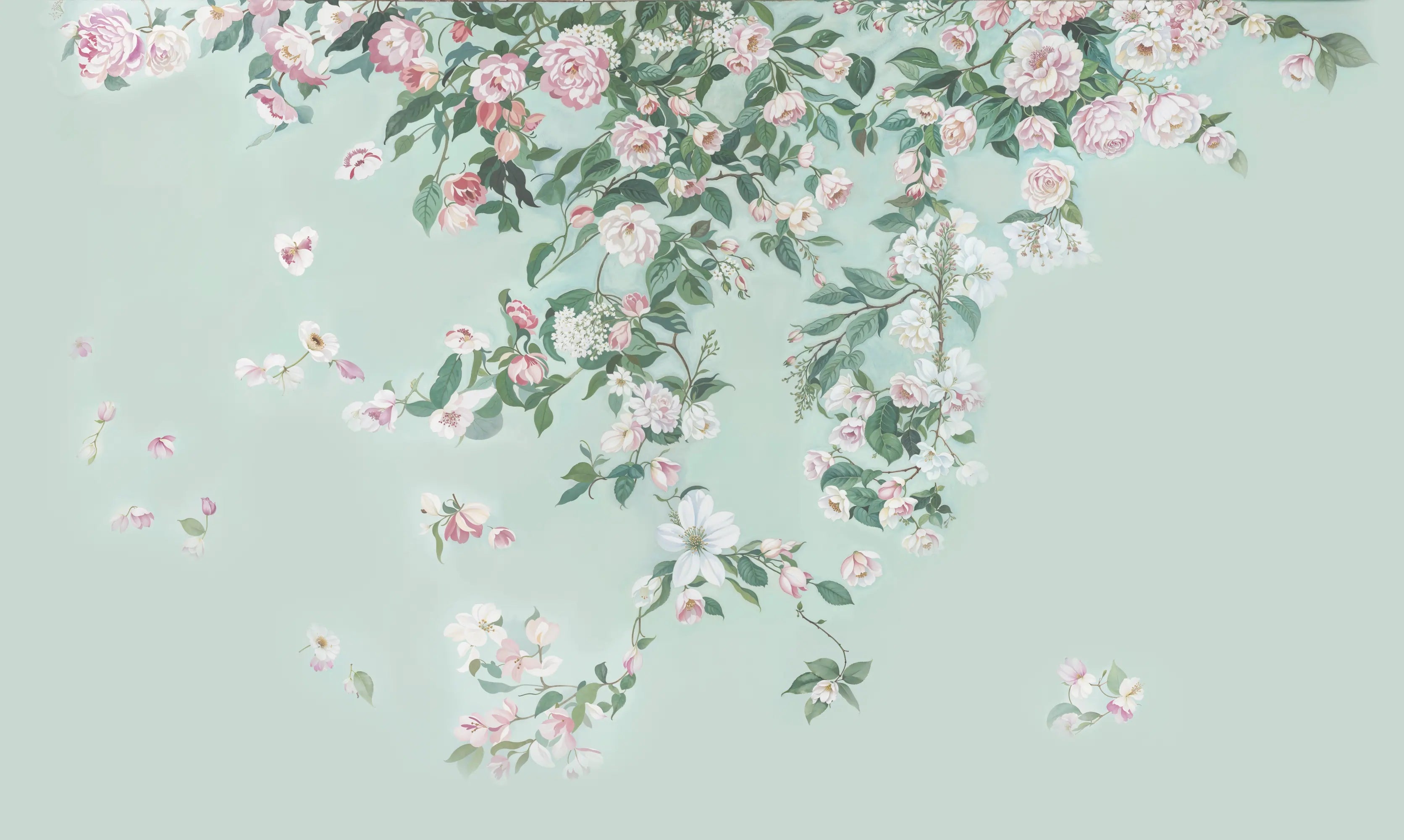 Papel de Parede Floral Cascata Romântica ADcorista