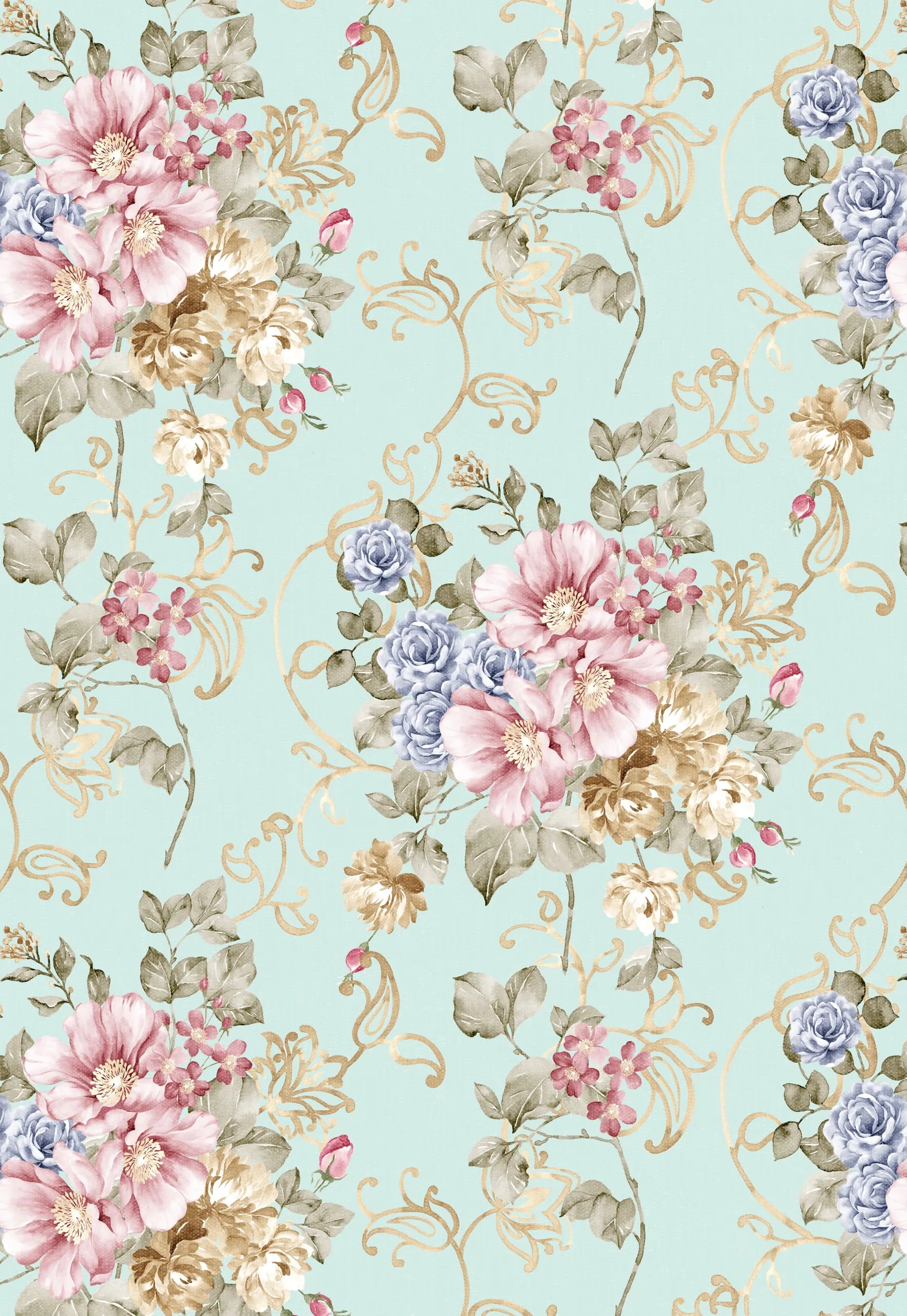 Papel de Parede Floral Romântico Suave