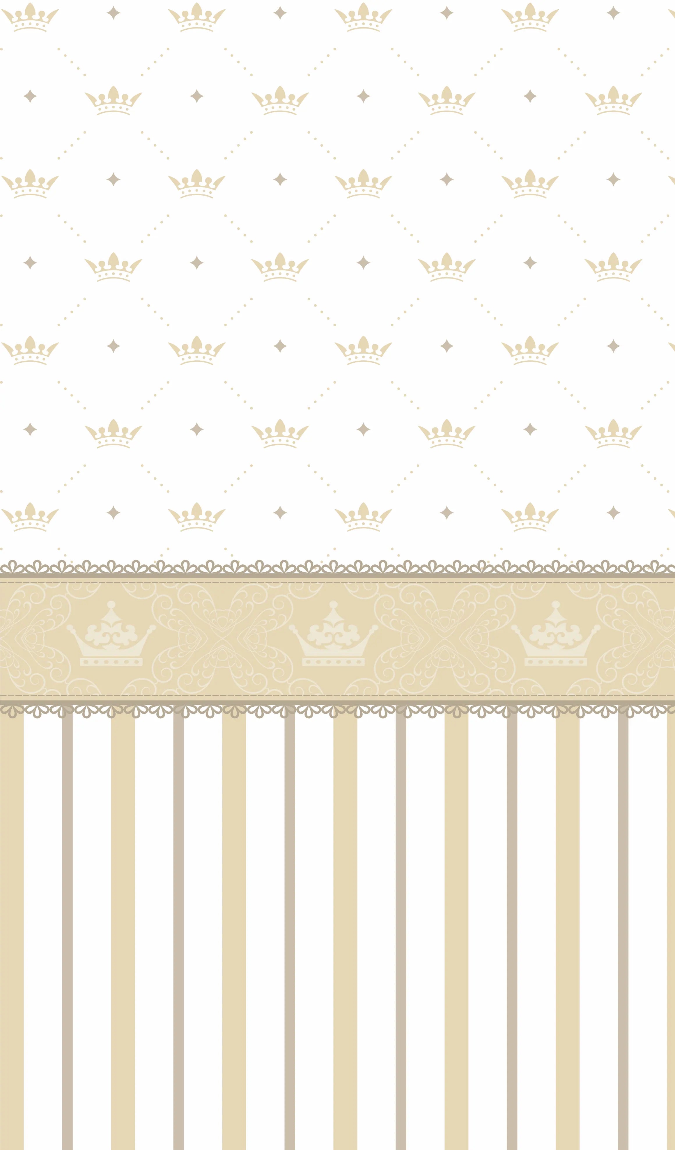 Papel de Parede Infantil Coroas Listras