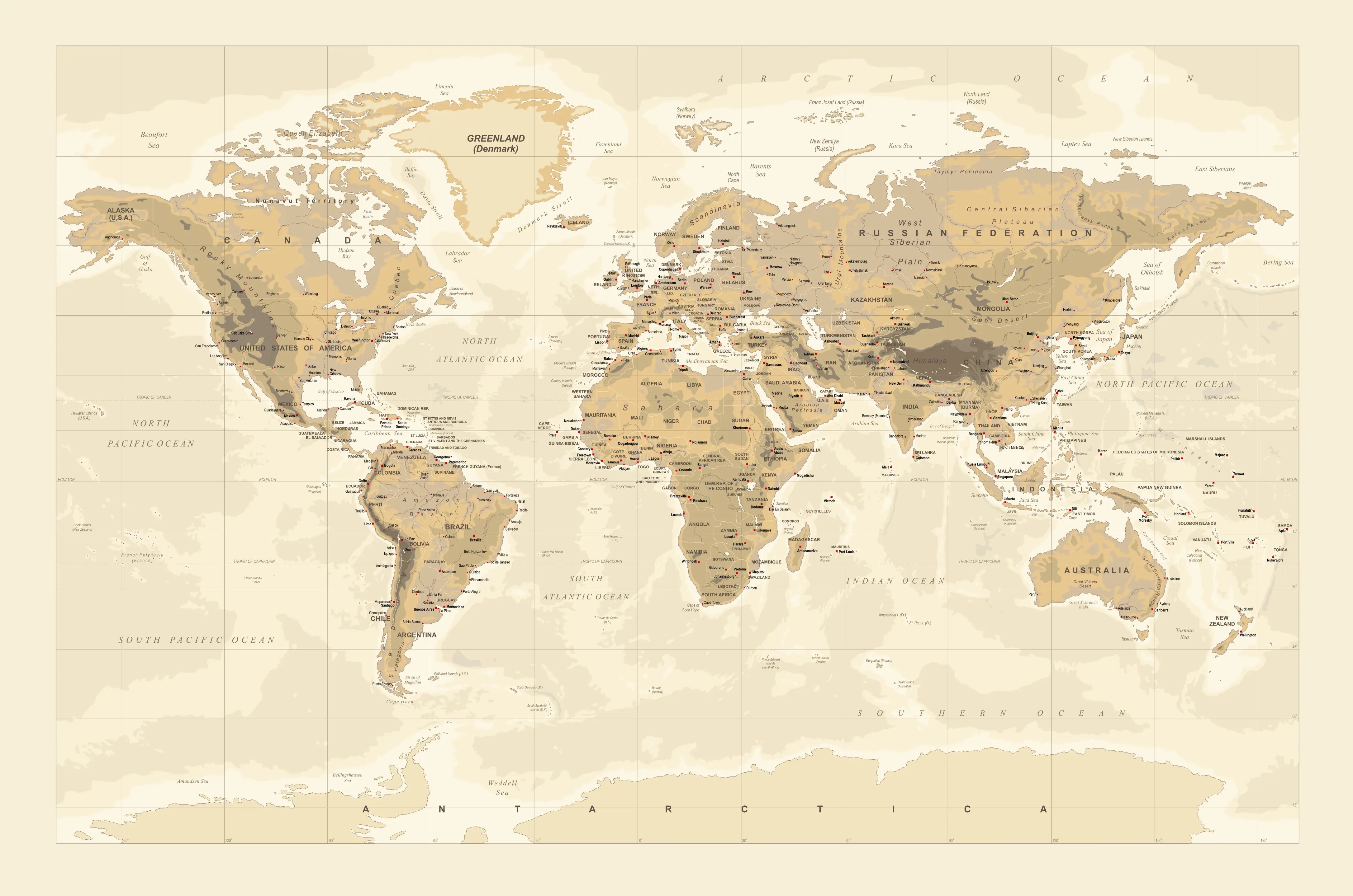 Papel de Parede Mapa Mundi Texturizado