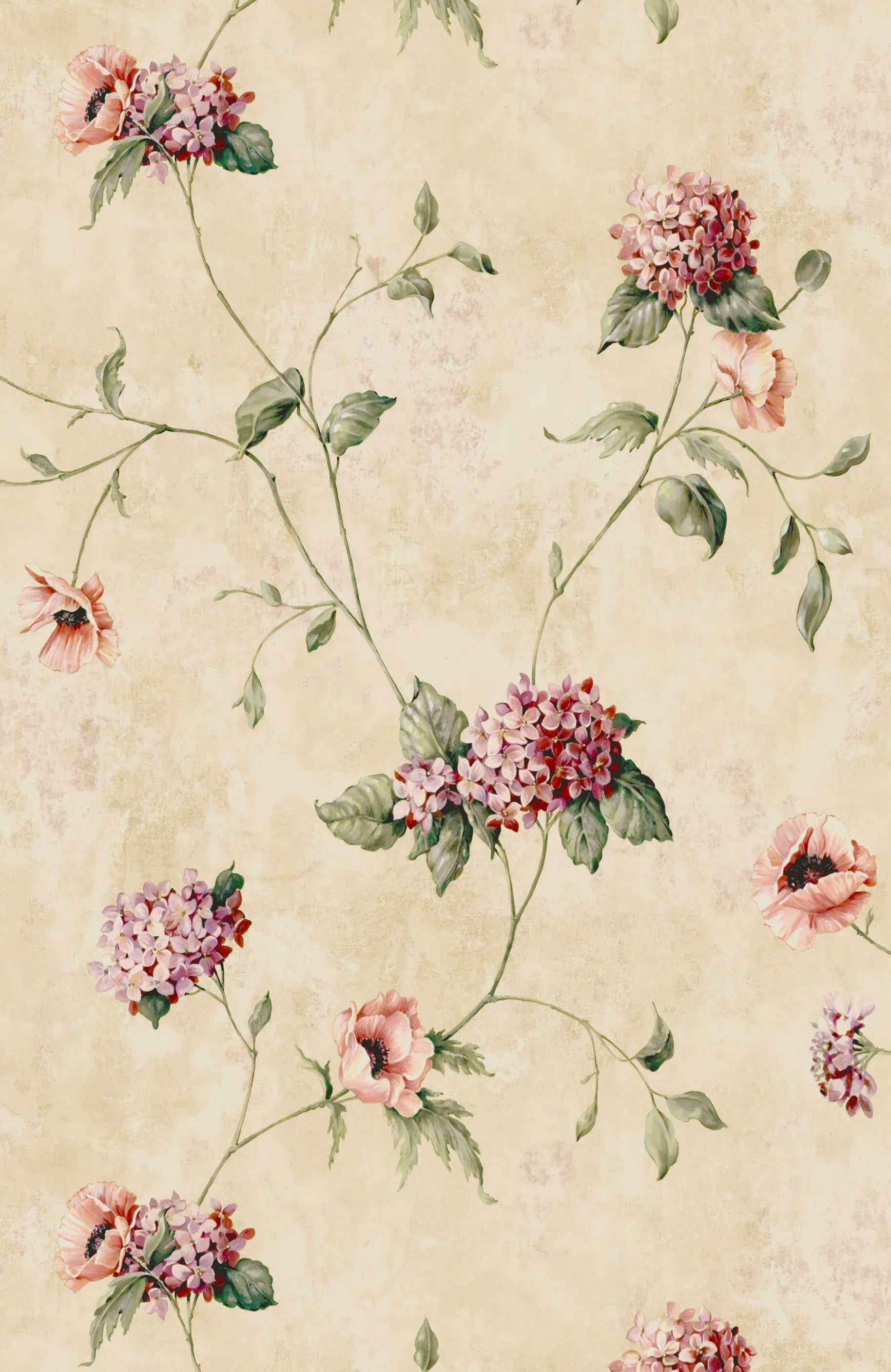 Papel de Parede Floral Vintage Retro – Elegância Clássica para Seu Ambiente