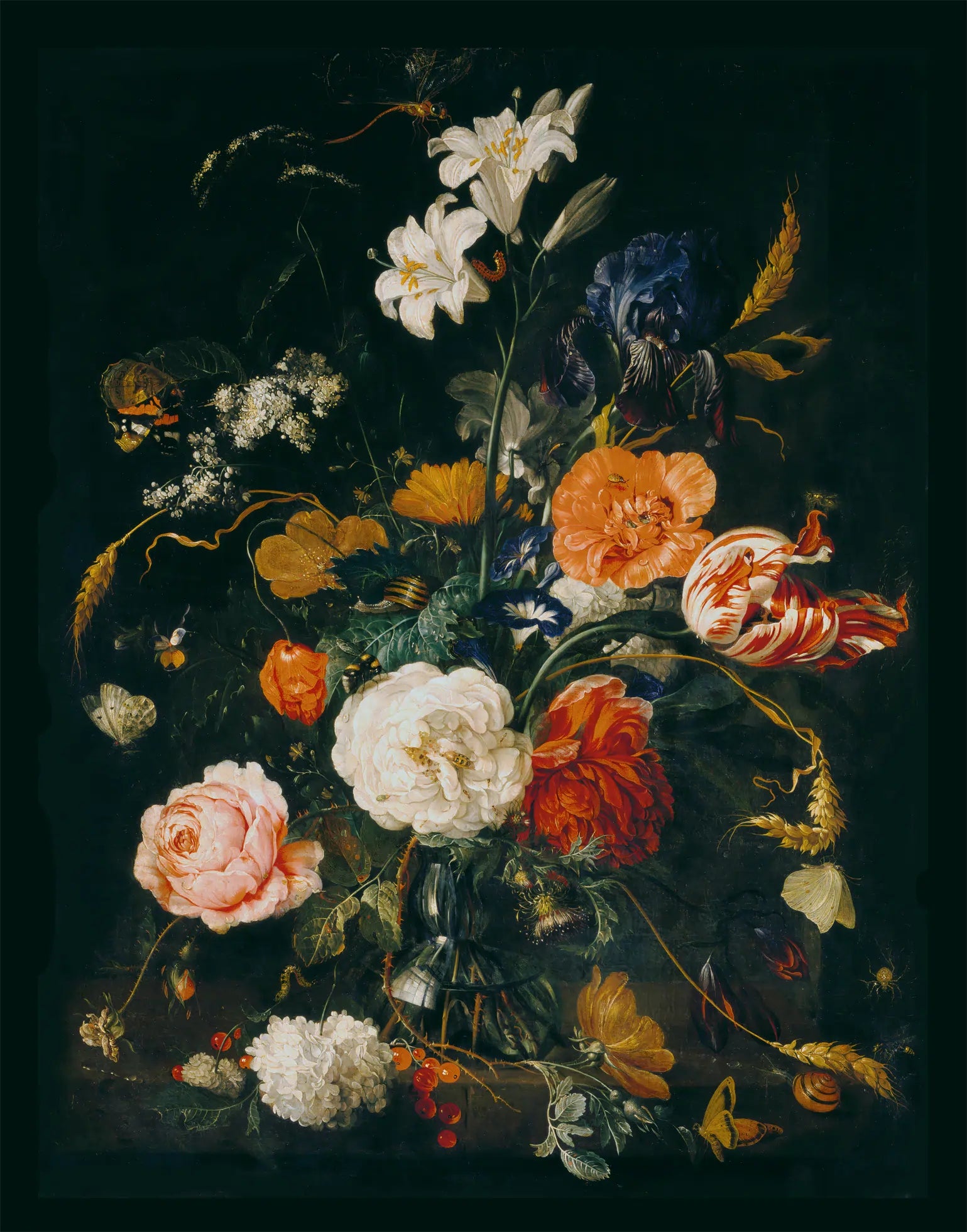 Papel de Parede Flores Clássicas Estilo Barroco por Jan D. de Heem