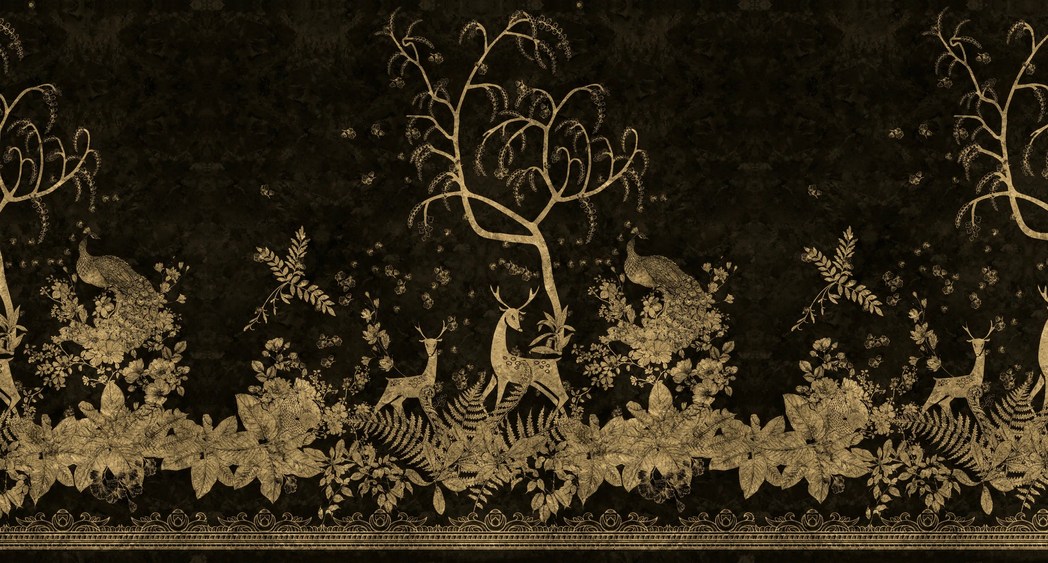 Papel de Parede Floresta Jardim Selvagem Estilo Tropical e Natural