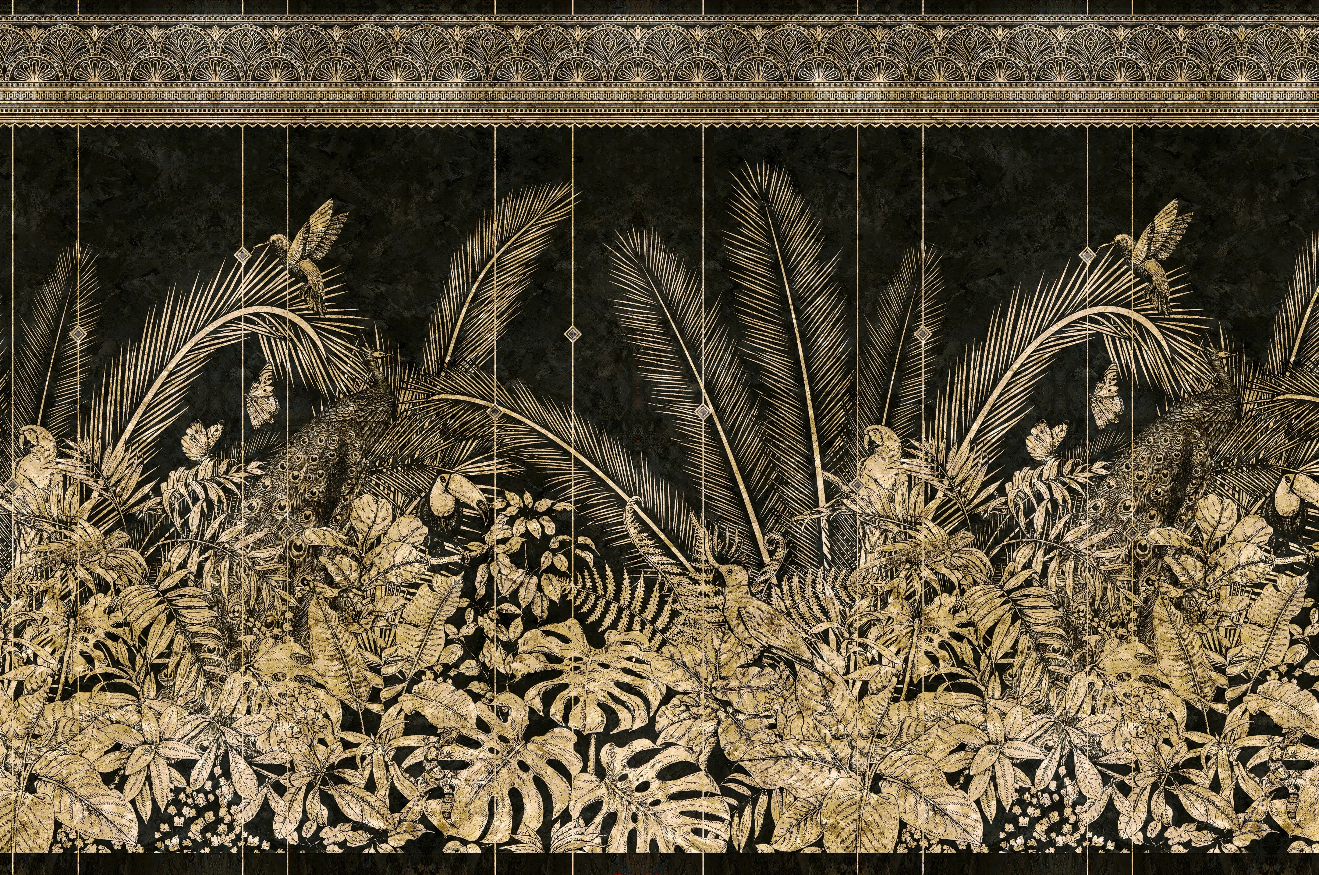 Papel de Parede Floresta Jardim Selvagem Decoração Natural e Exuberante