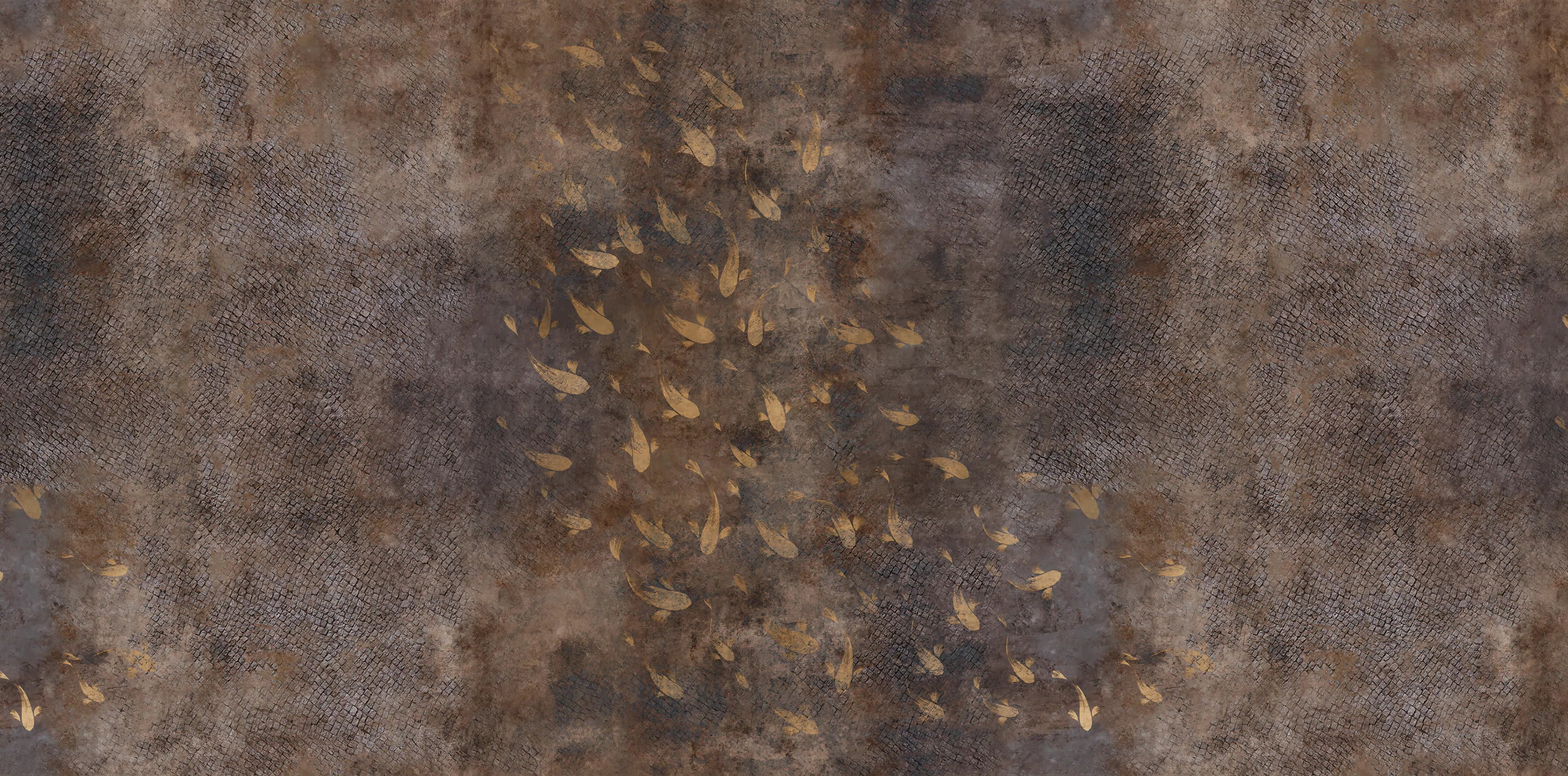 Papel de Parede Textura Peixes Estilo Aquático e Natural