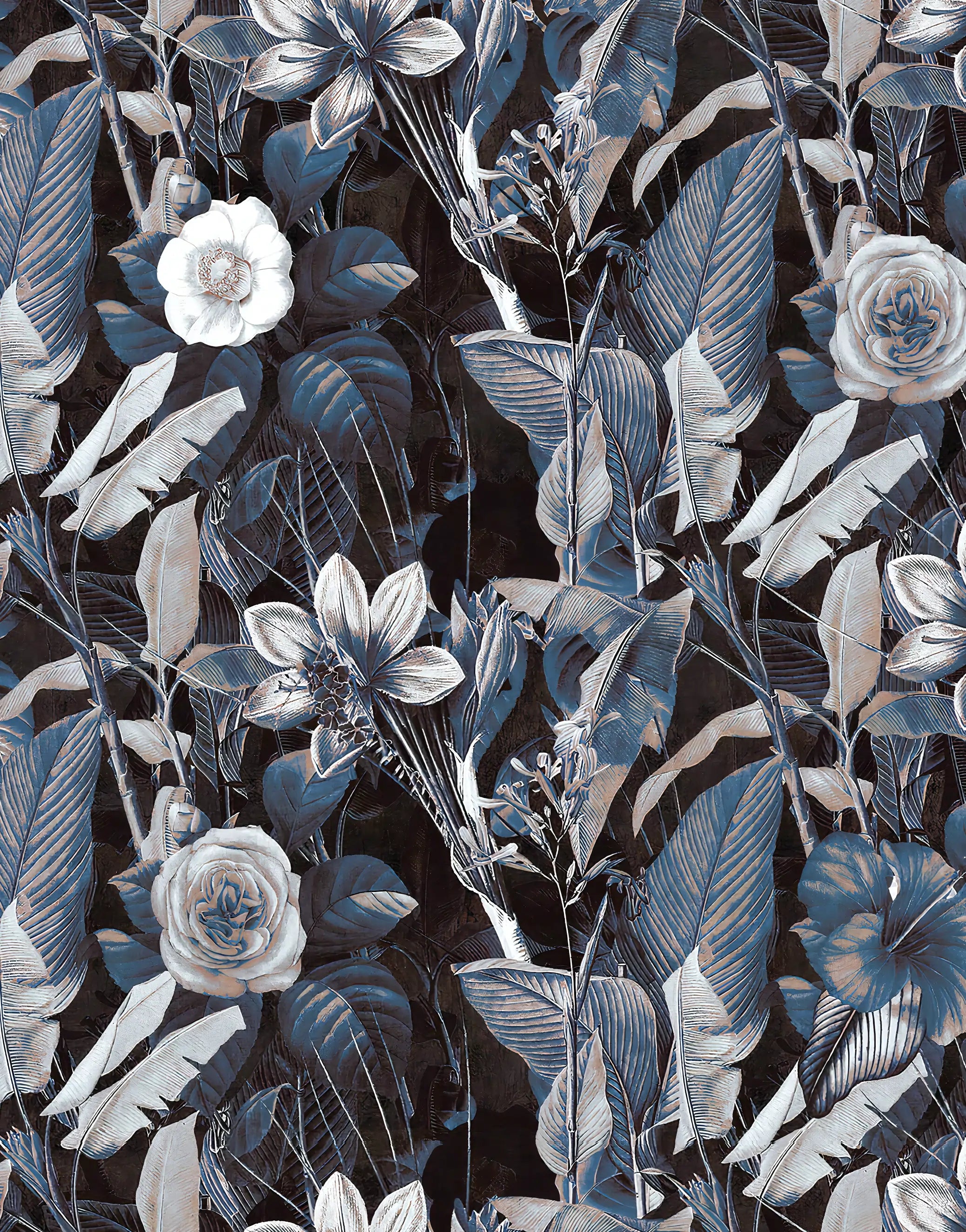 Papel de Parede Floral Grande Ilustrativo