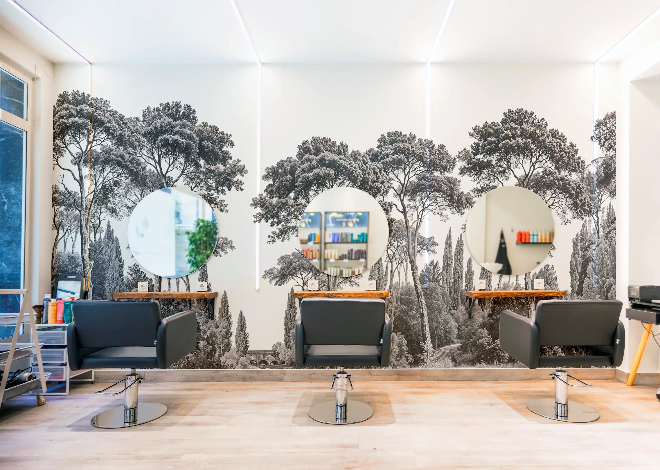 Papel de Parede Mural Floresta Clássica Monocromática