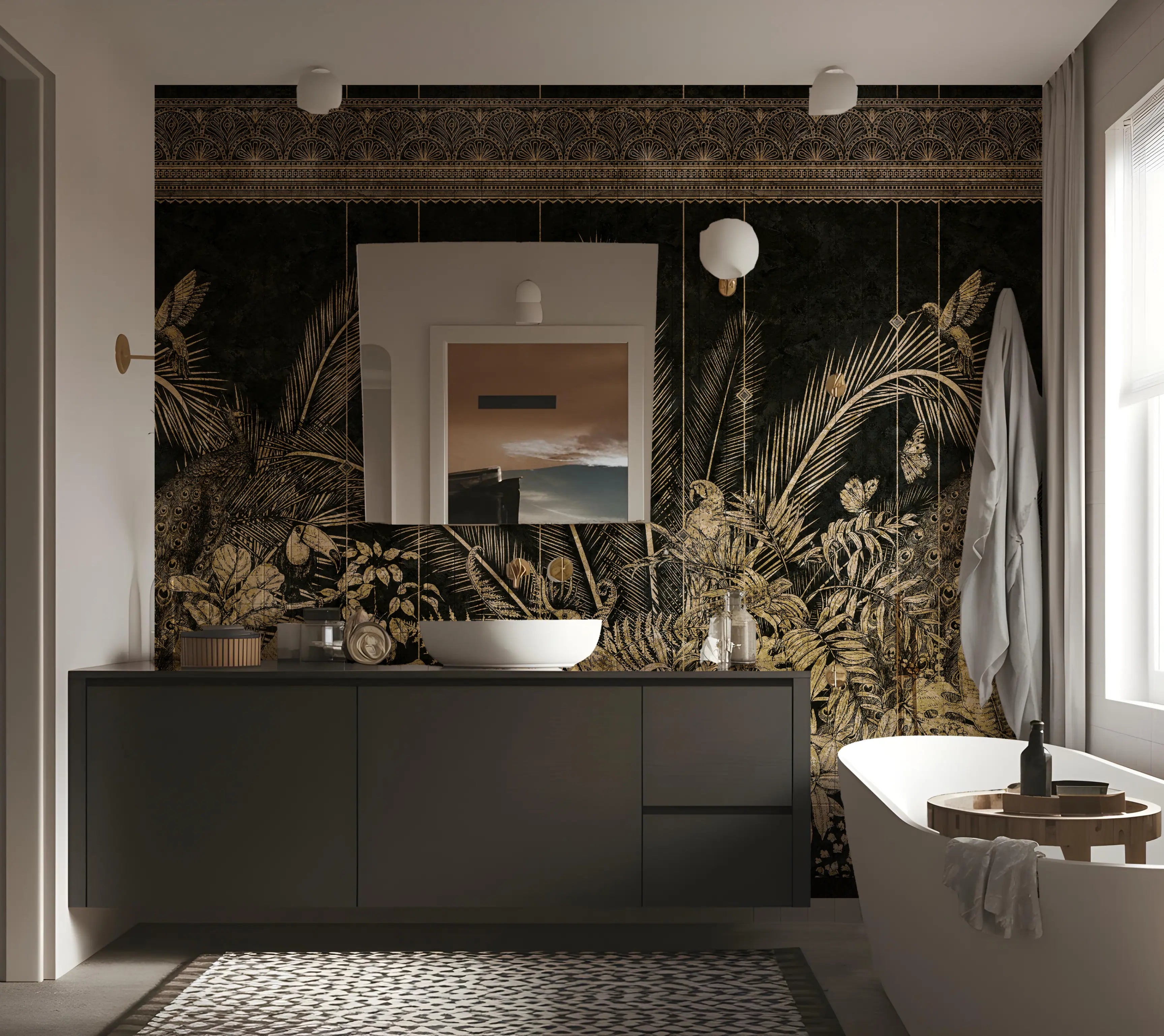 Papel de Parede Floresta Jardim Selvagem Decoração Natural e Exuberante