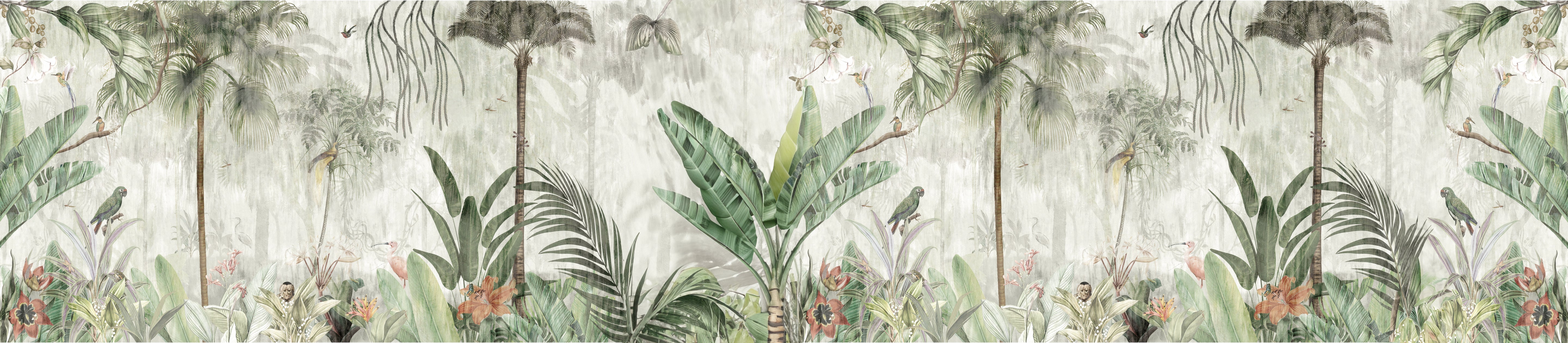 Papel de Parede Floresta Tropical: Exuberância e Cores Vibrantes
