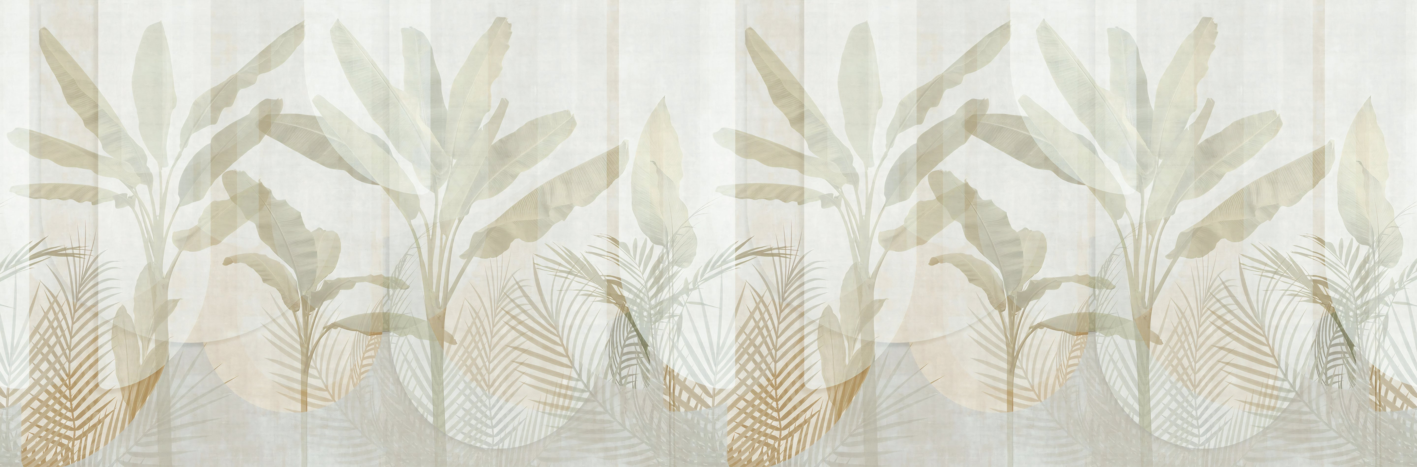 Papel de Parede Tropical Suave: Folhagens Delicadas em Tons Neutros