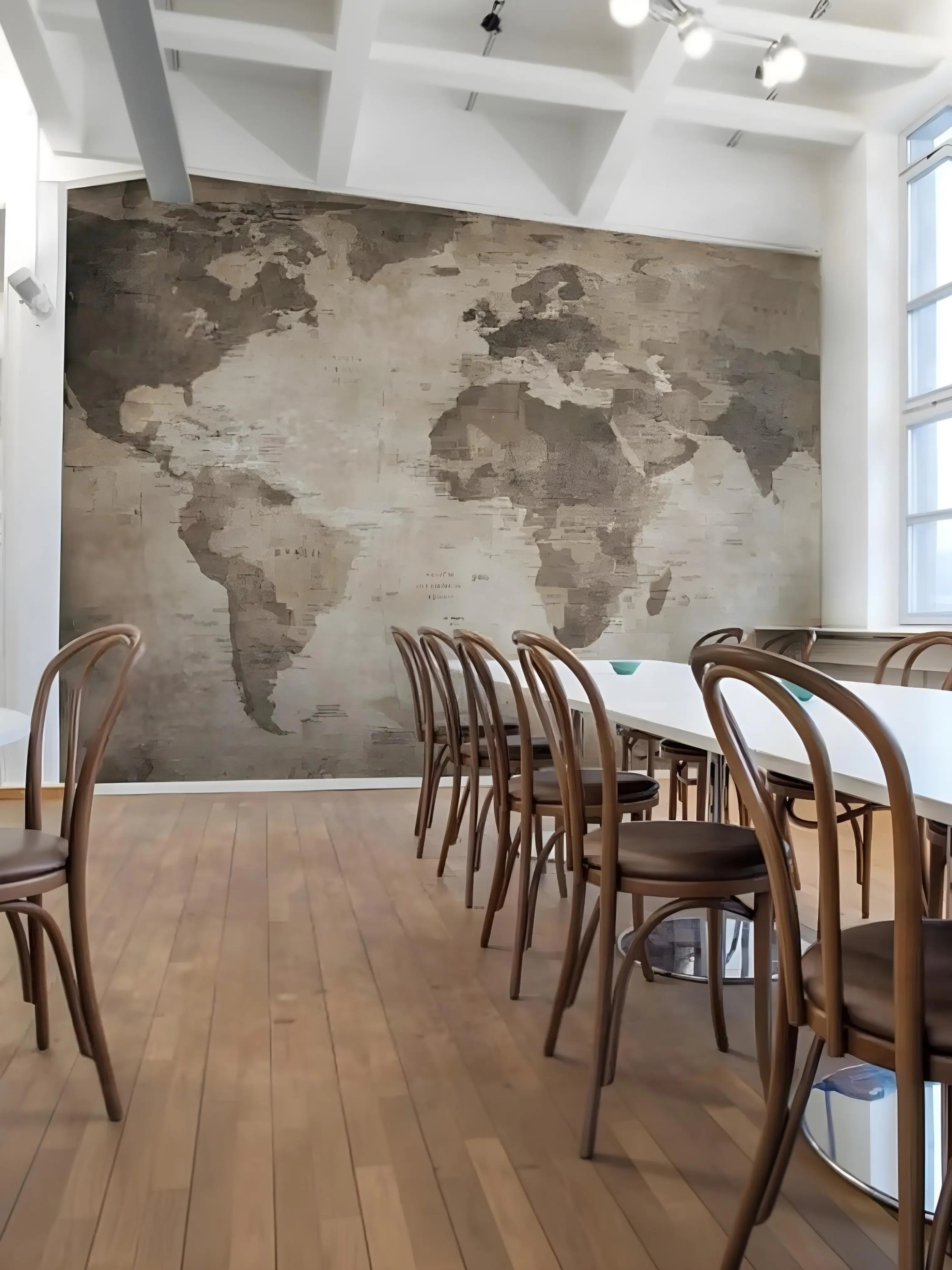 Papel de Parede Mapa Mundi Vintage Rústico