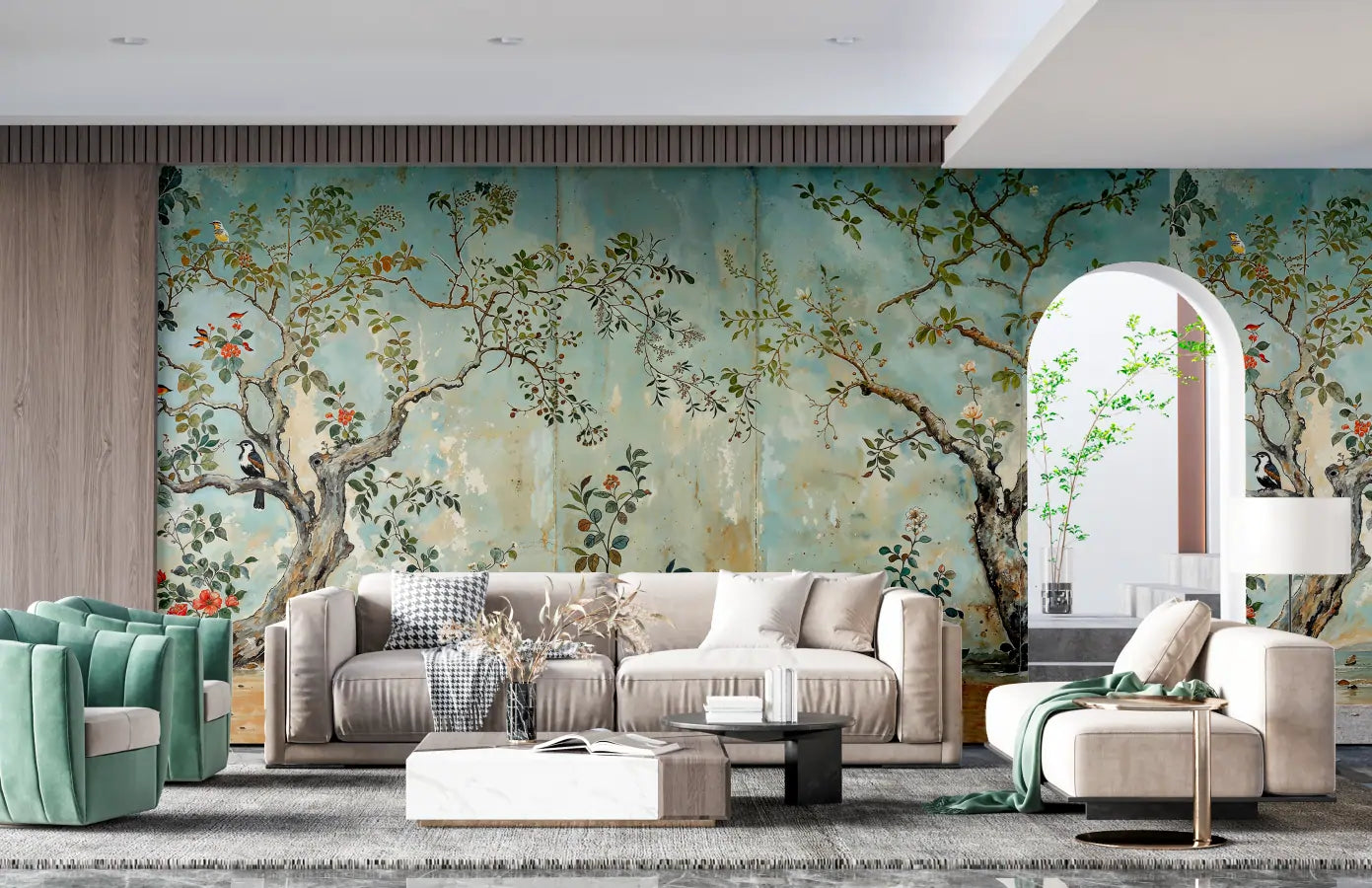 Papel de Parede Mural Chinoiserie Clássico