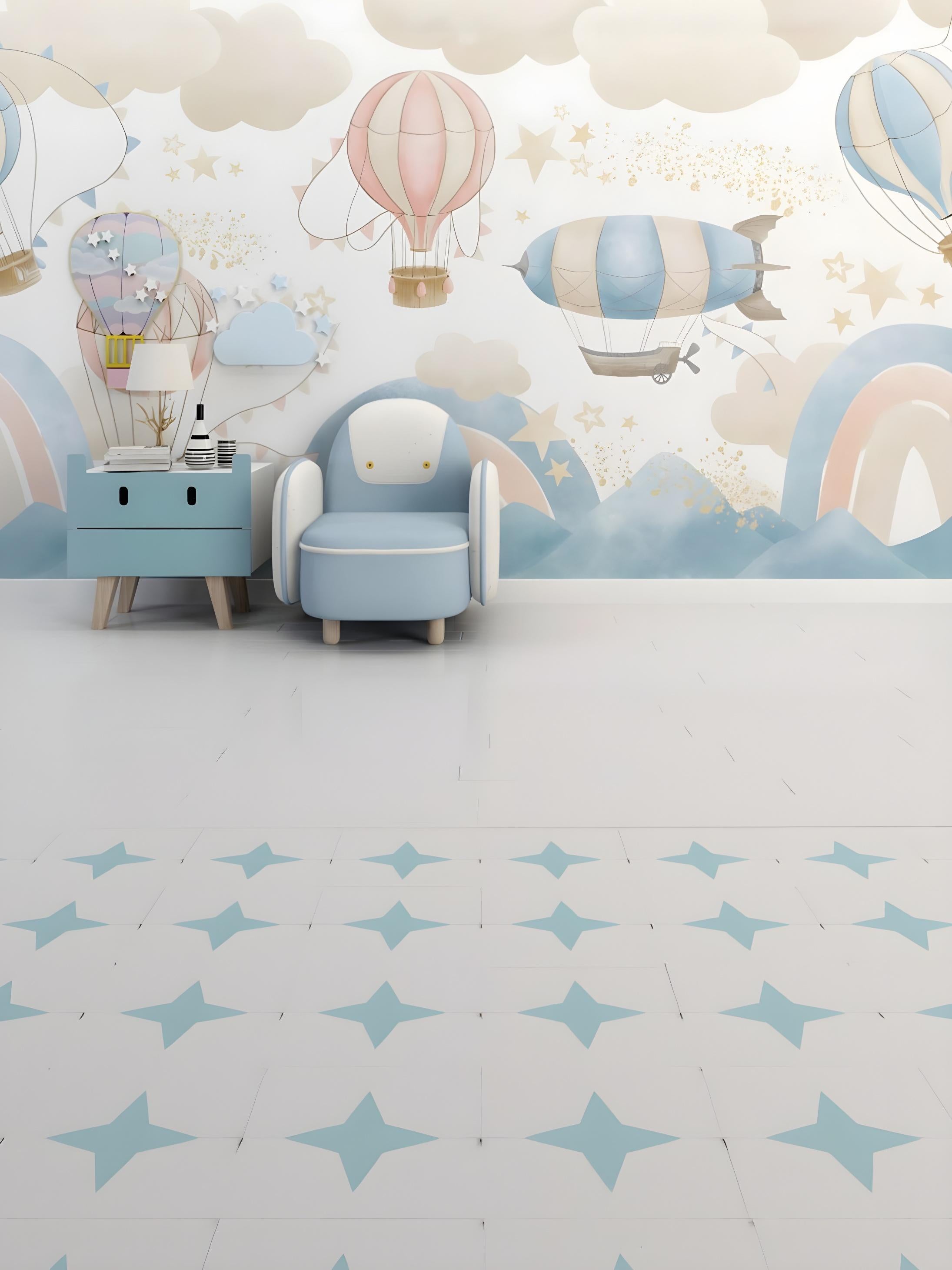 Mural Infantil Balões Coloridos Lúdico