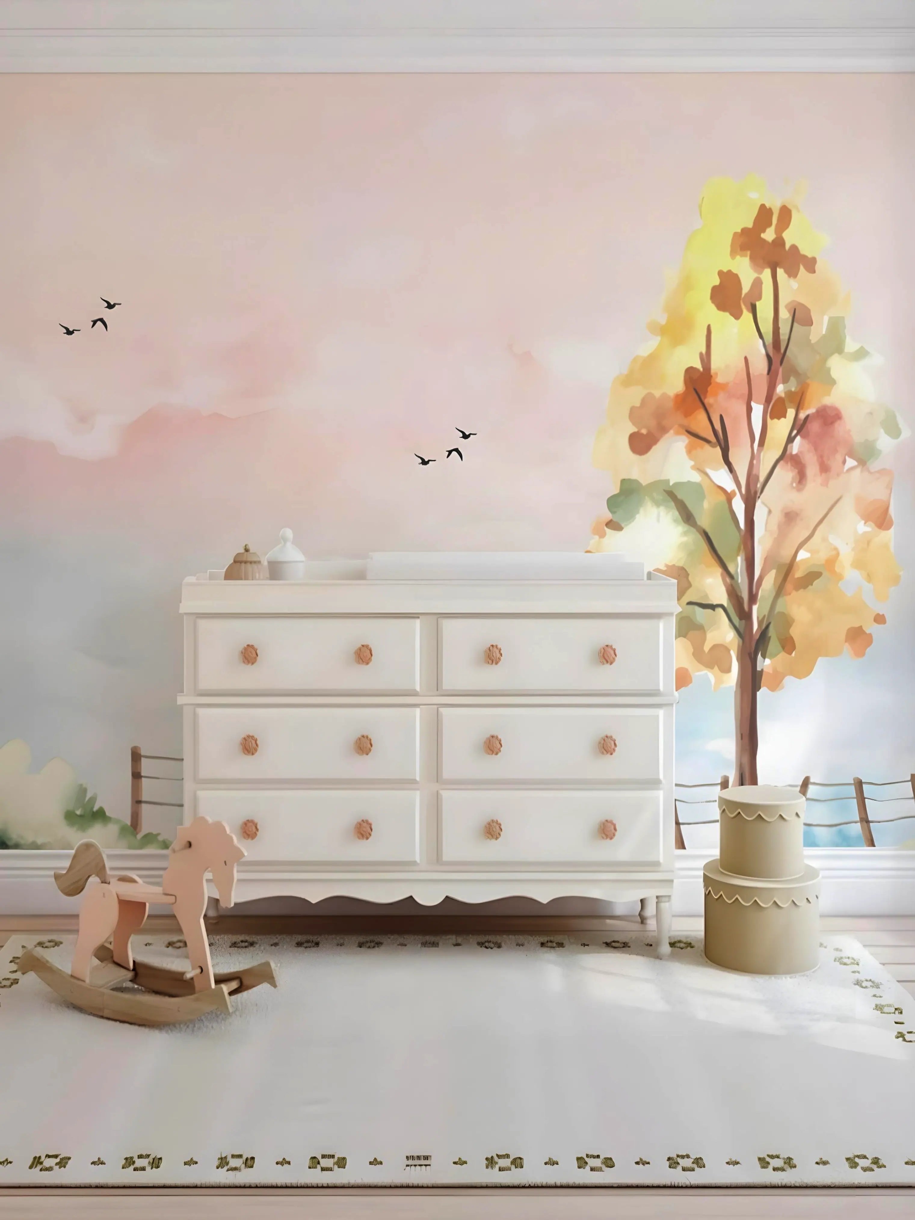 Papel de Parede Aquarela Delicado Toque Artístico e Suave para Ambientes Aconchegantes