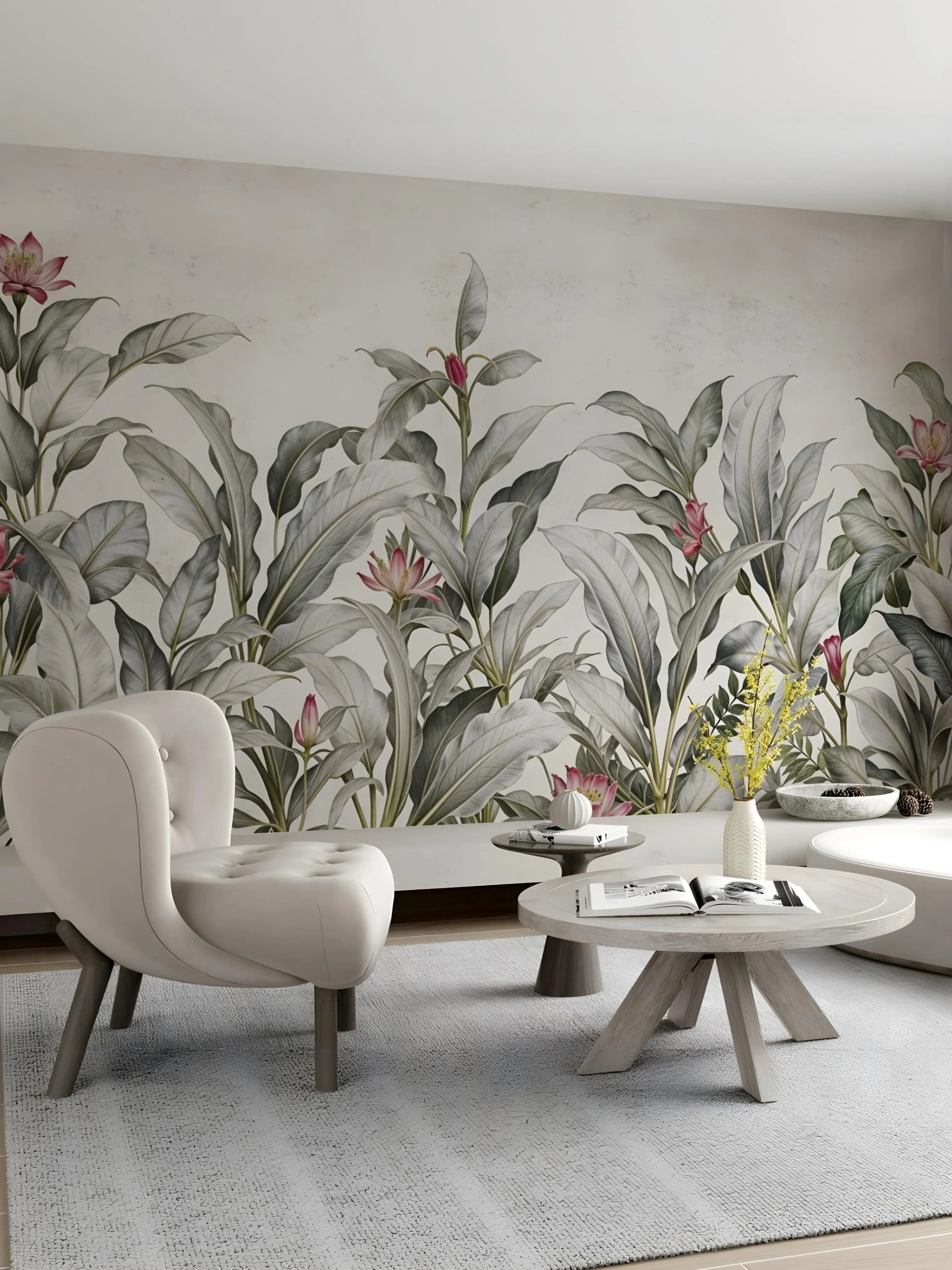 Papel de Parede Folhagem Tropical Refrescante
