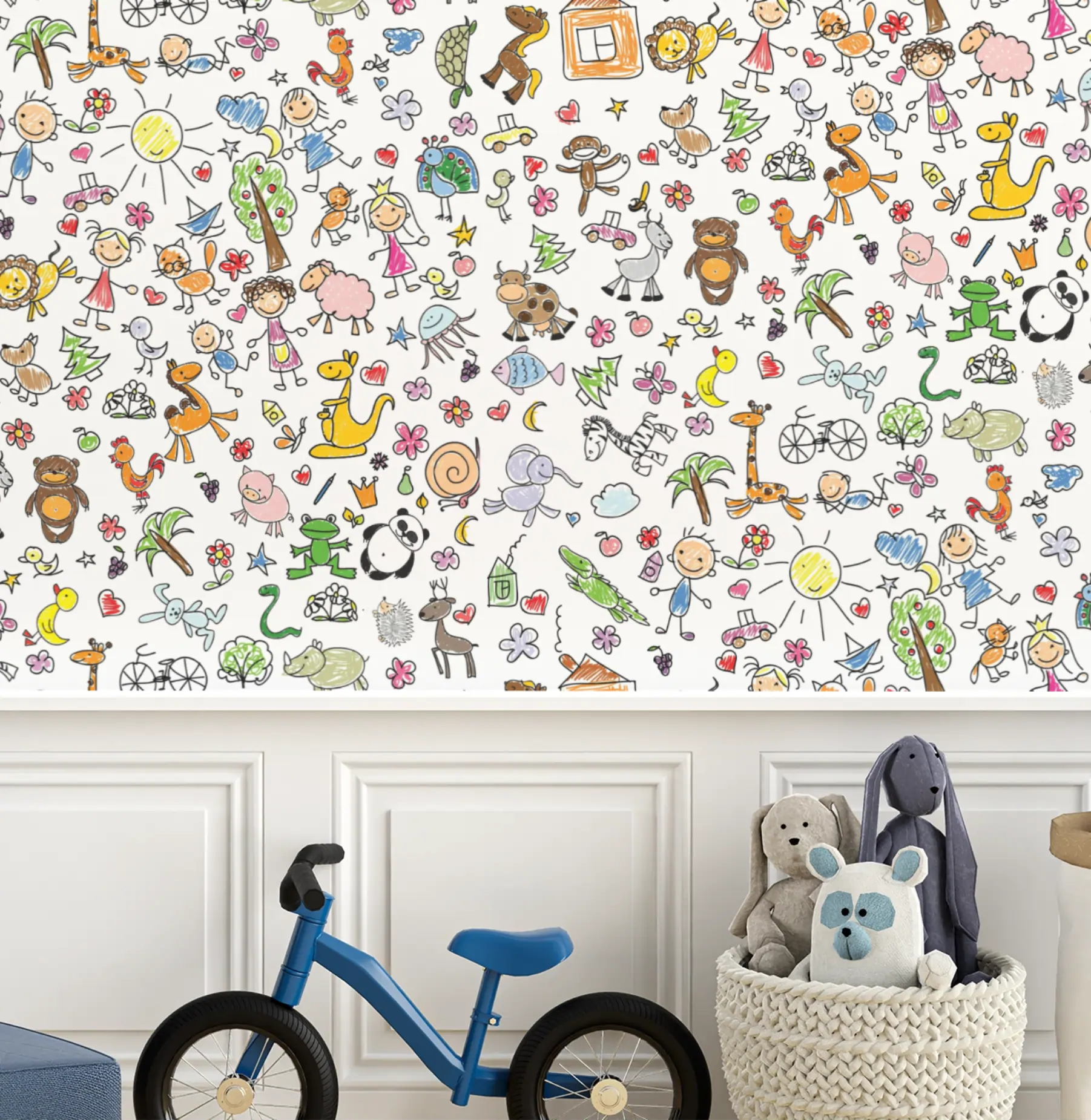 Papel de Parede Infantil - Desenhos Divertidos e Coloridos