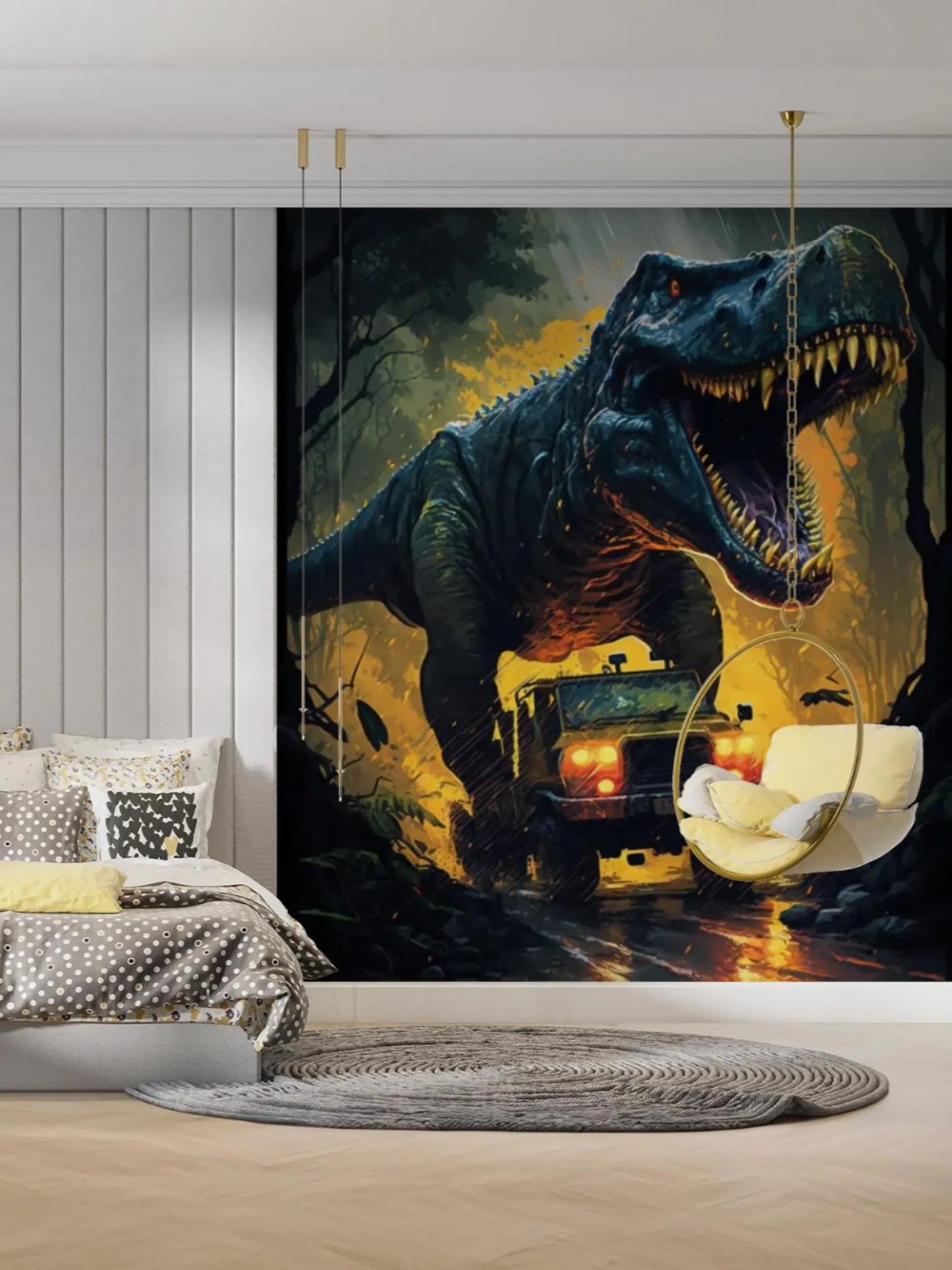 Papel de Parede Dinossauros Colorido Infantil