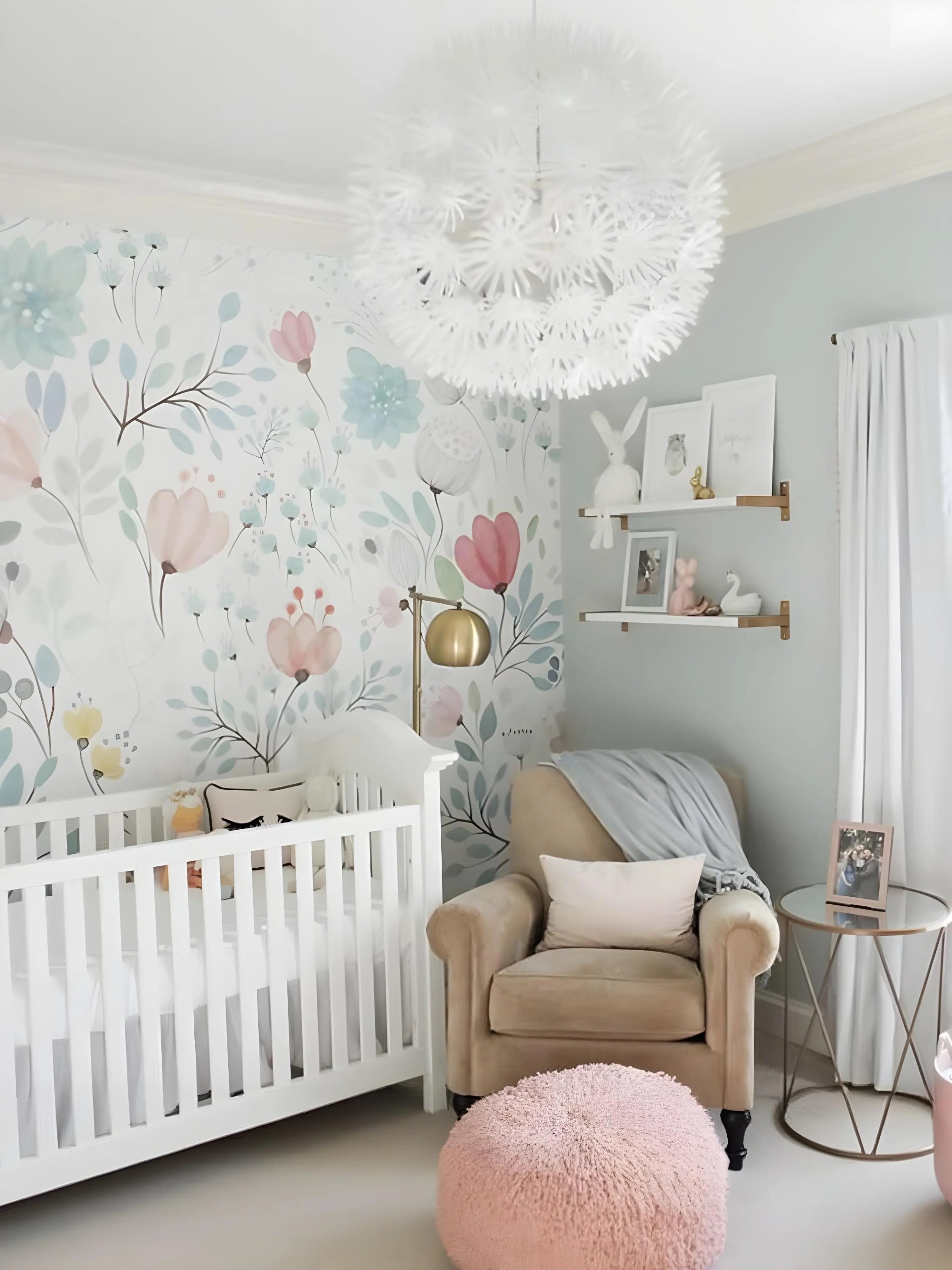 Mural Floral Grande Aquarelado Quarto Menina ADcorista