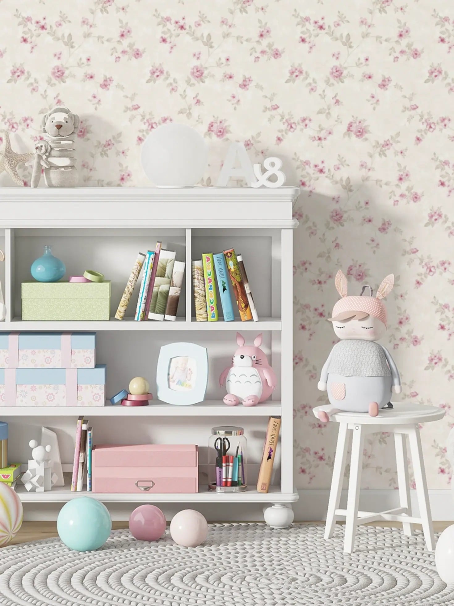 Papel de Parede Floral Delicado – Mural de Flores Suaves para Decoração Elegante