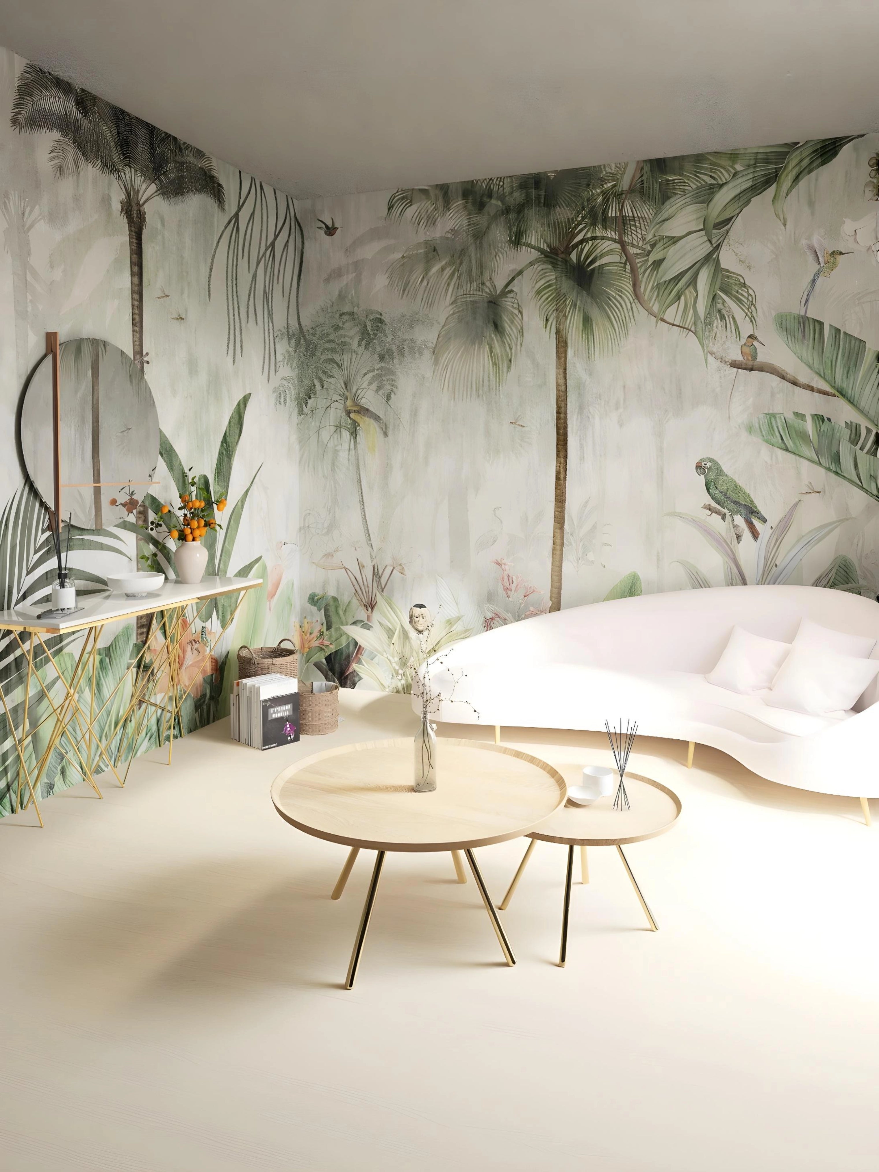 Papel de Parede Floresta Tropical: Exuberância e Cores Vibrantes