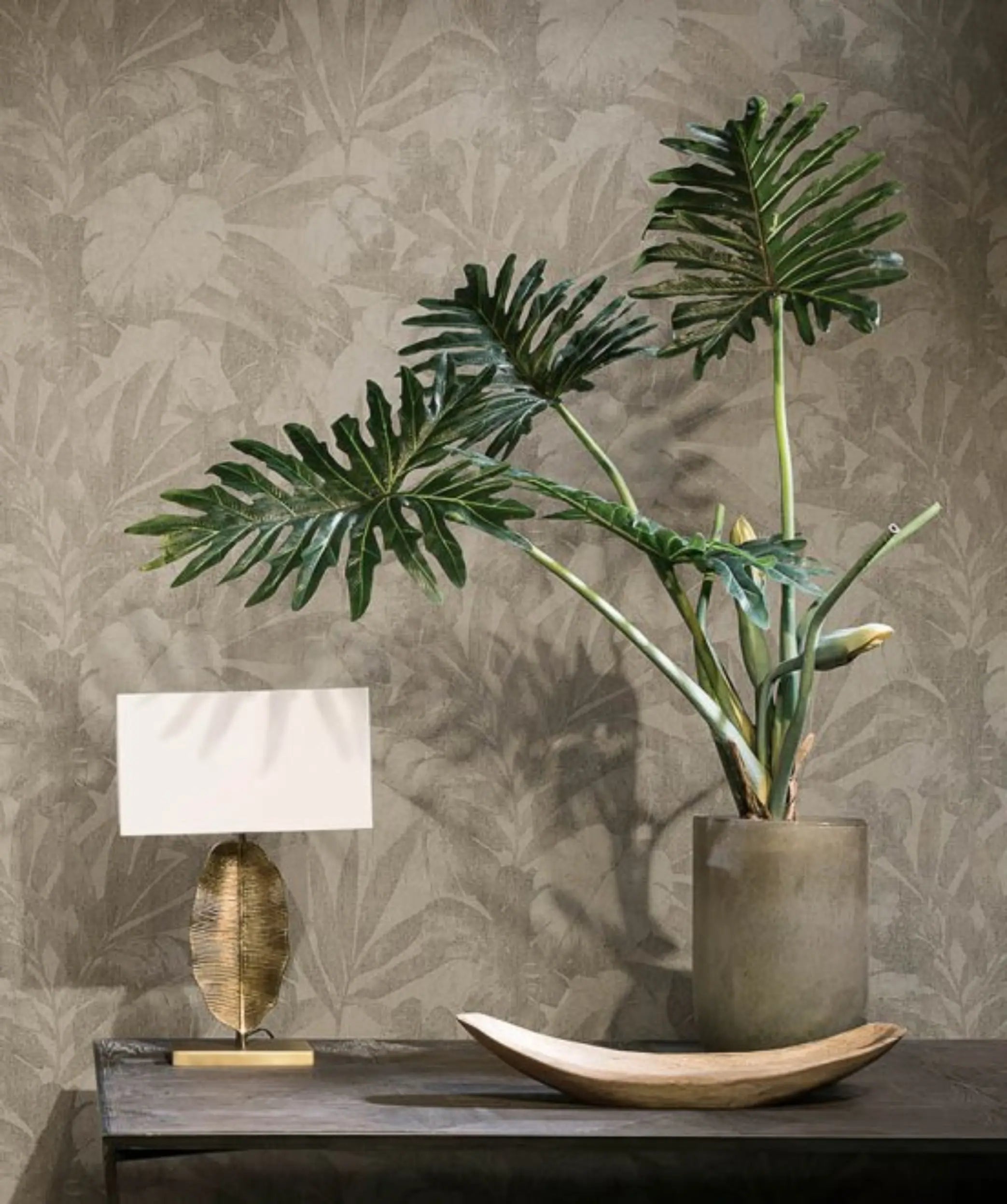 Papel de Parede Folhas Tropicais Mural Botânico para Ambientes Naturais