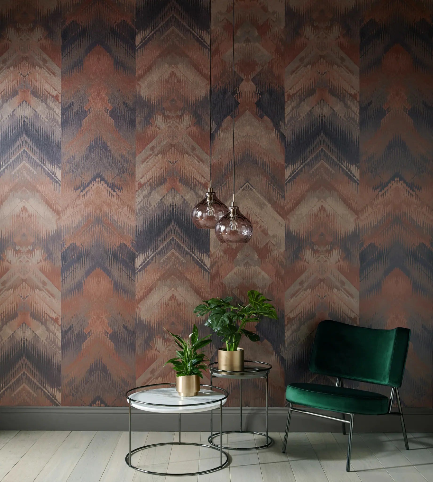 Papel de Parede Chevron Ikat Geométrico