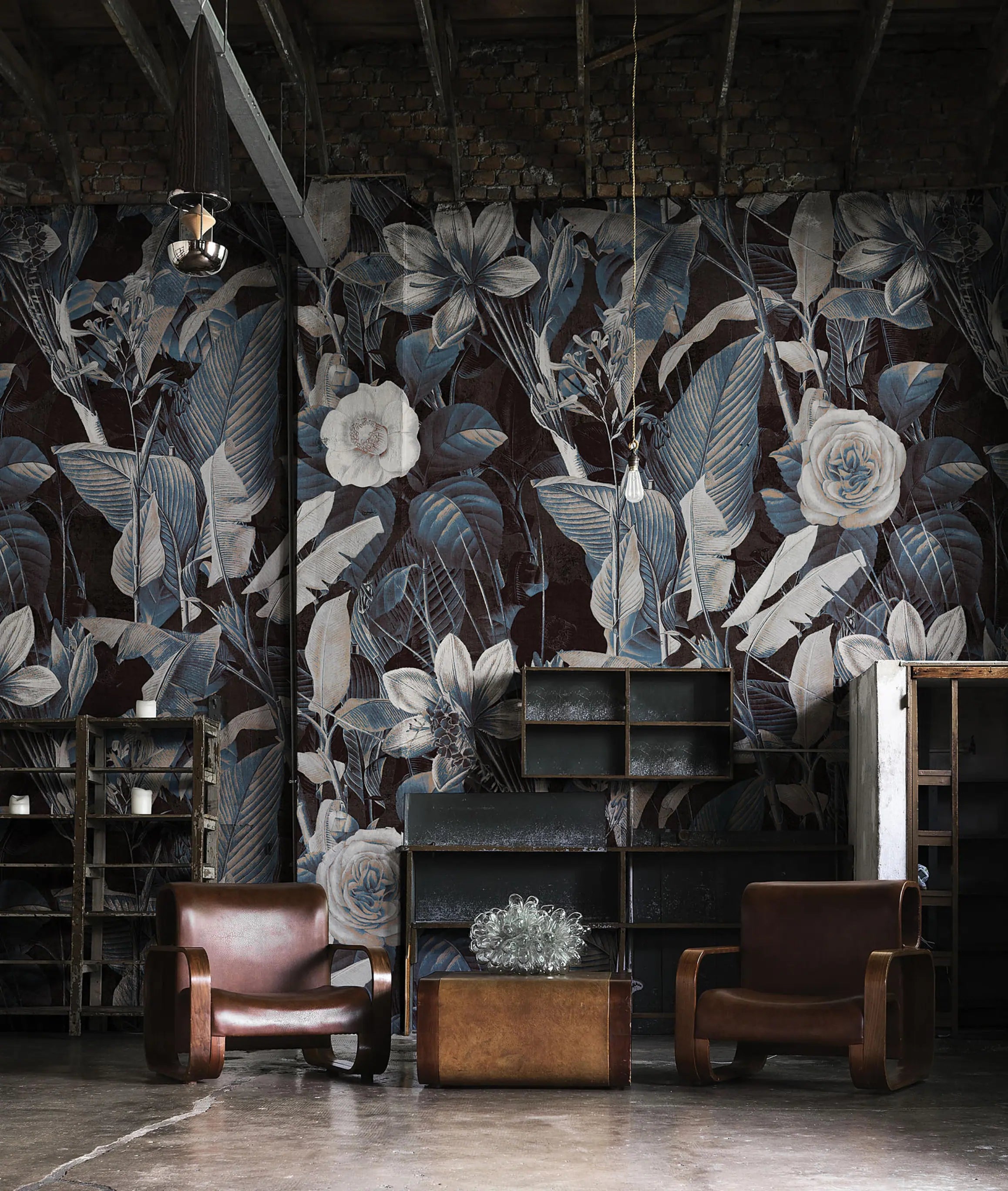 Papel de Parede Floral Grande Ilustrativo