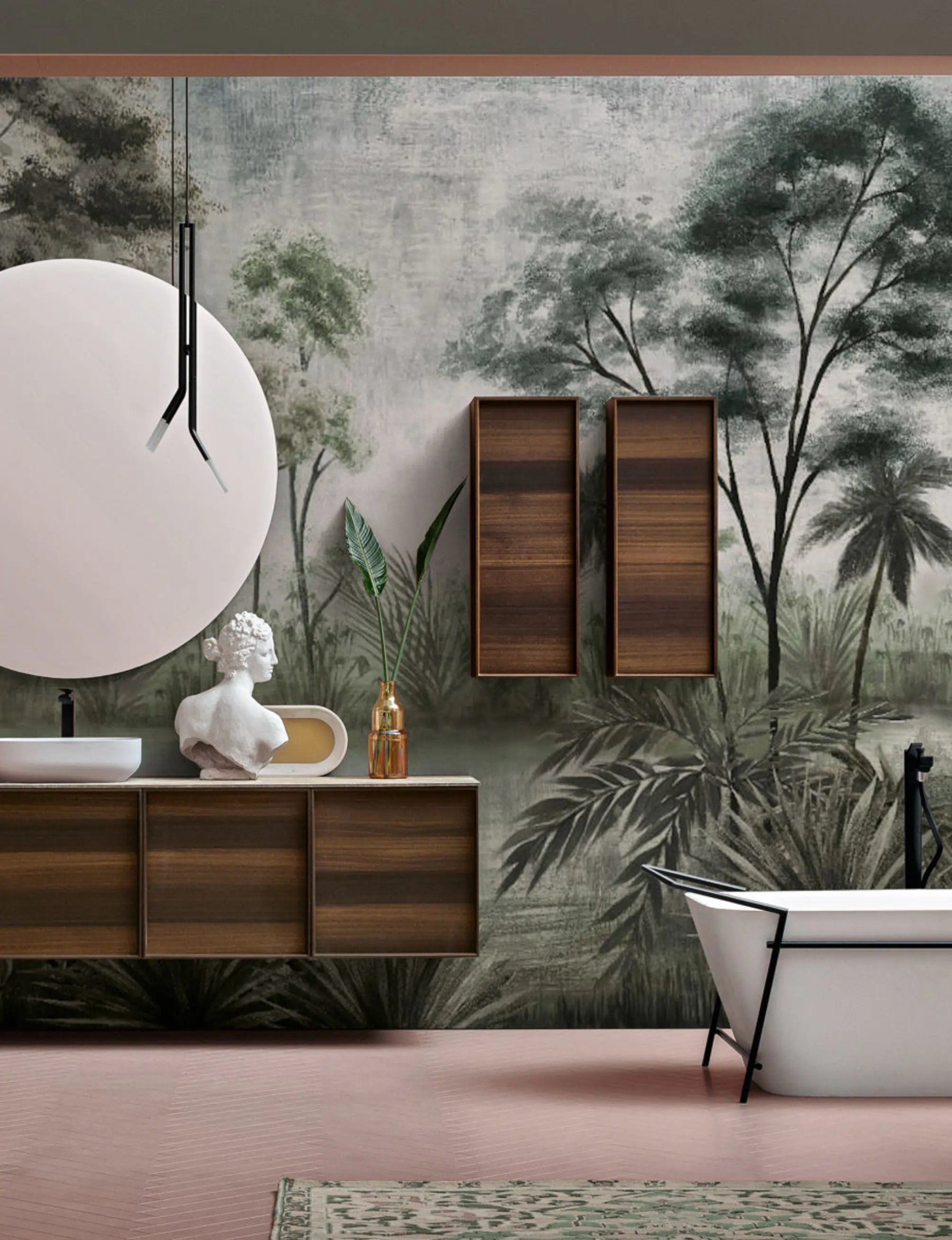 Papel de Parede Selva Tropical com Folhagens Exuberantes