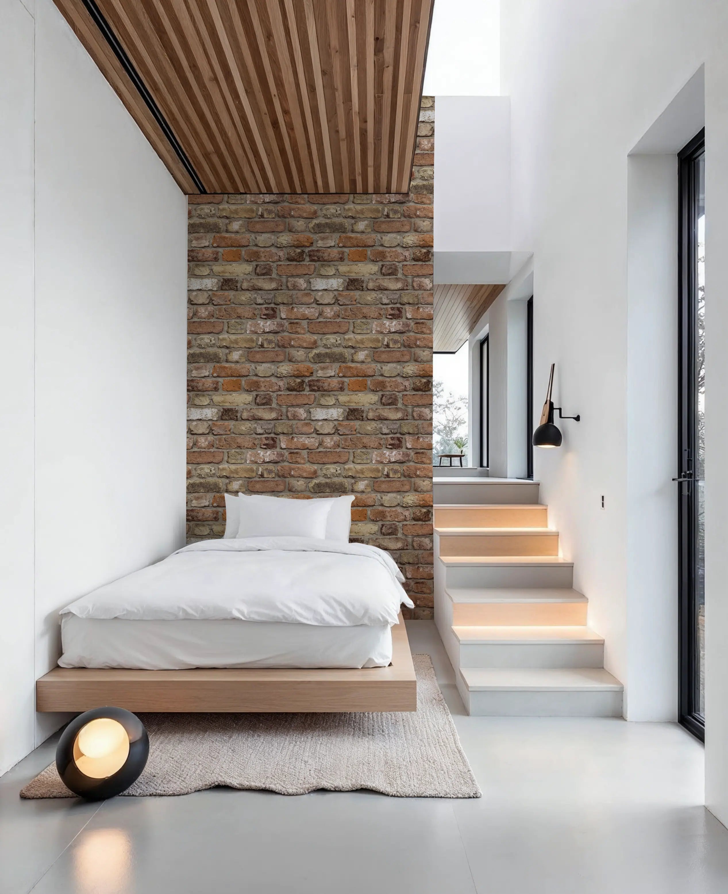 Papel de Parede Tijolinhos Rústicos em Tons Terrosos – Estilo Industrial e Aconchegante