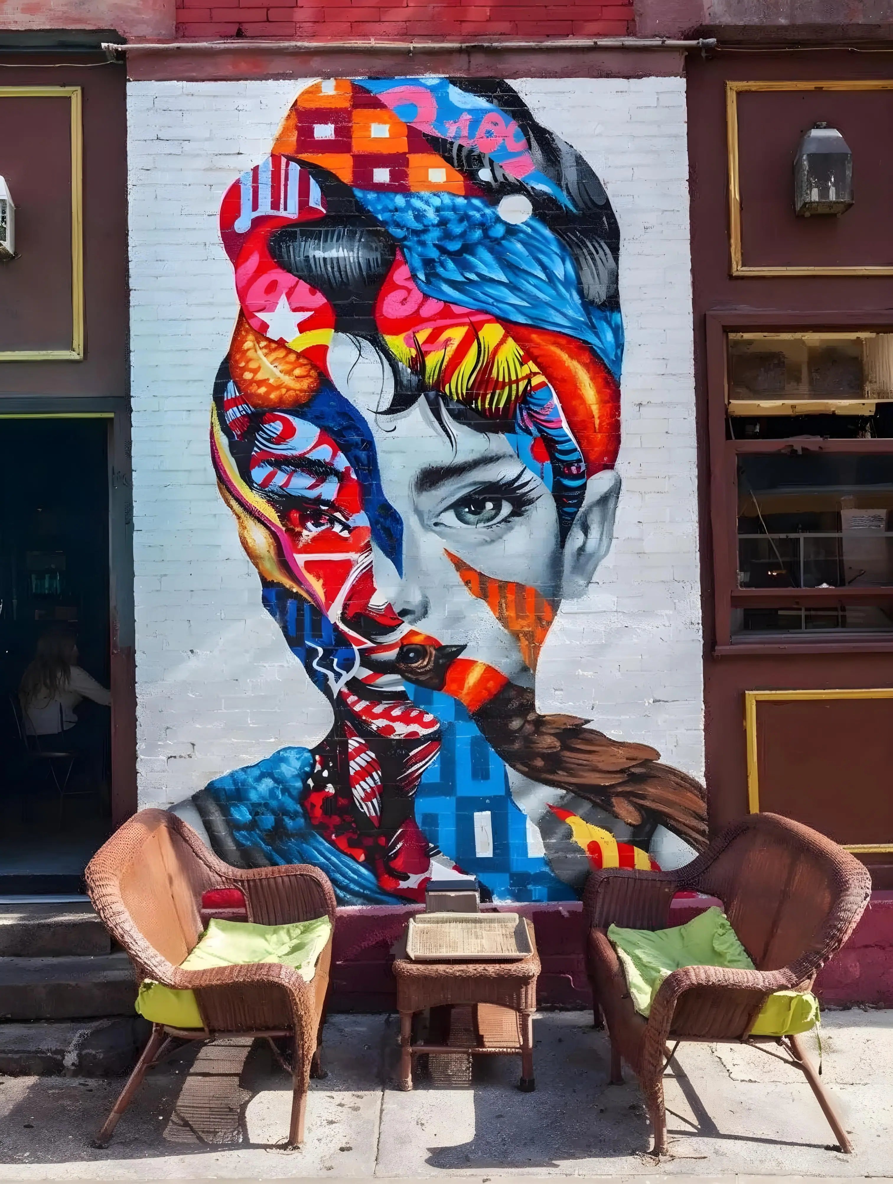 Papel de Parede Tijolinhos Arte Grafitado Estilo Urbano e Criativo