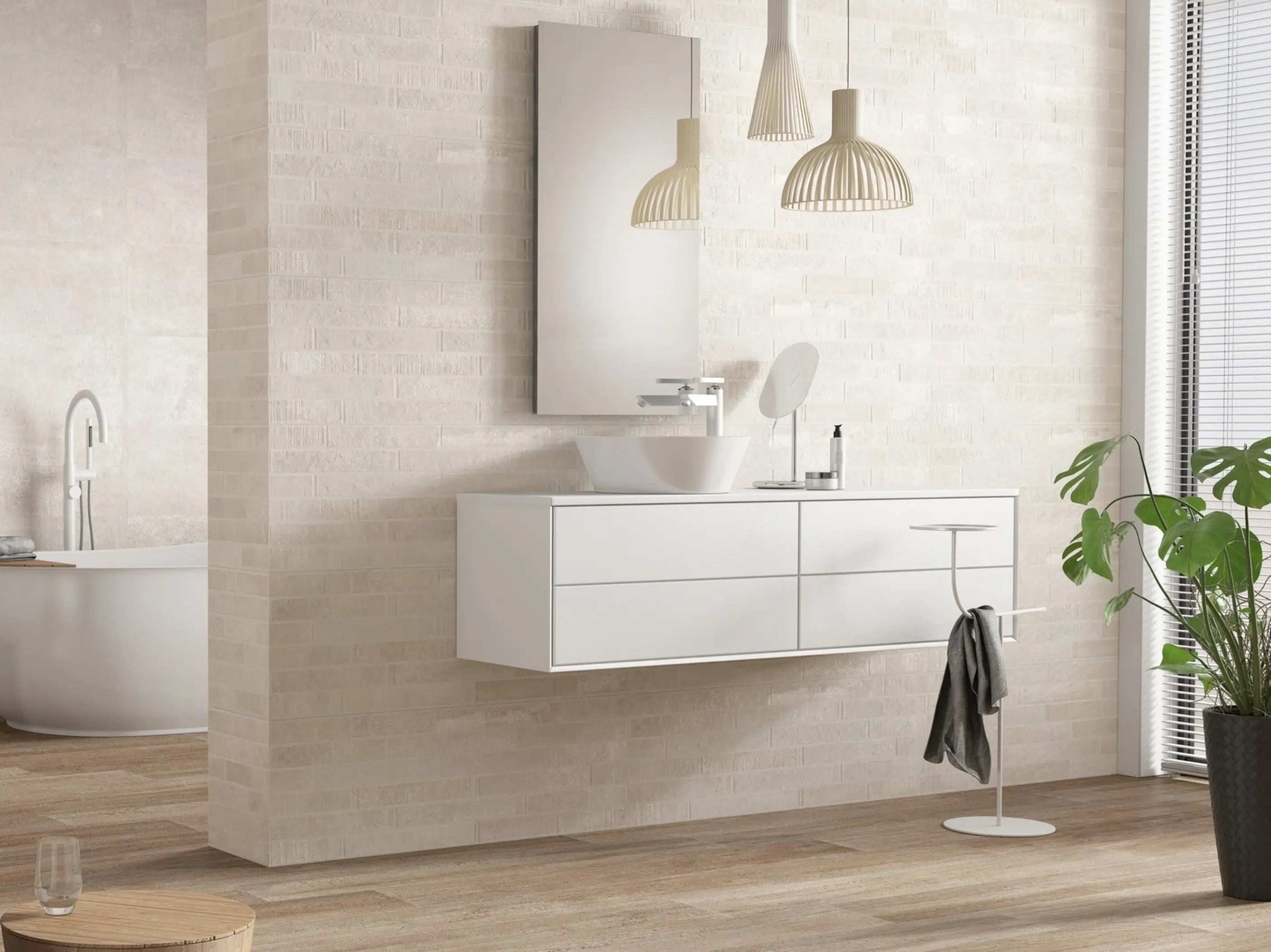 Papel de Parede Tijolinhos Concreto Estilo Urbano Industrial