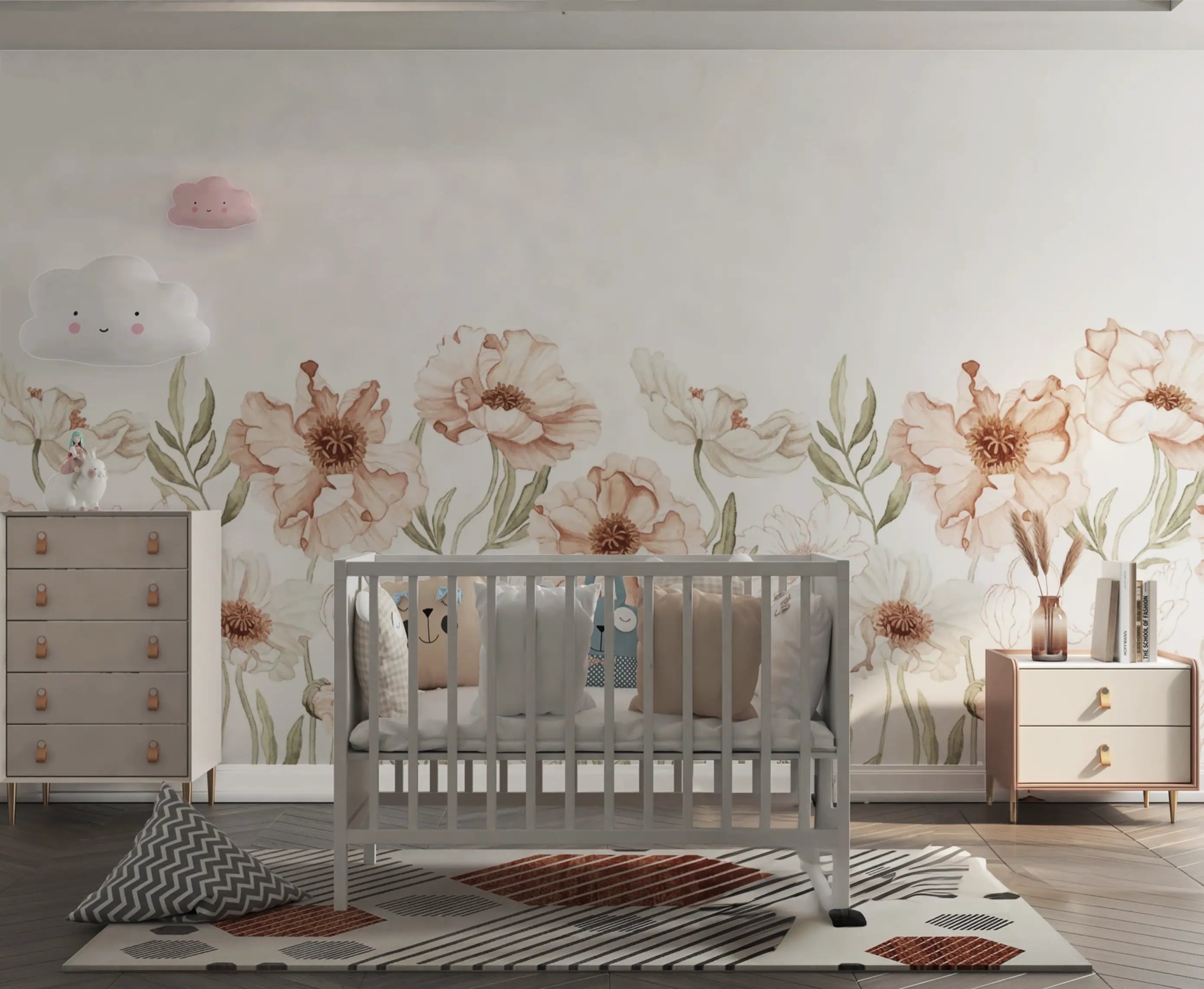 Papel de Parede Rosas Mural Floral Romântico e Elegante