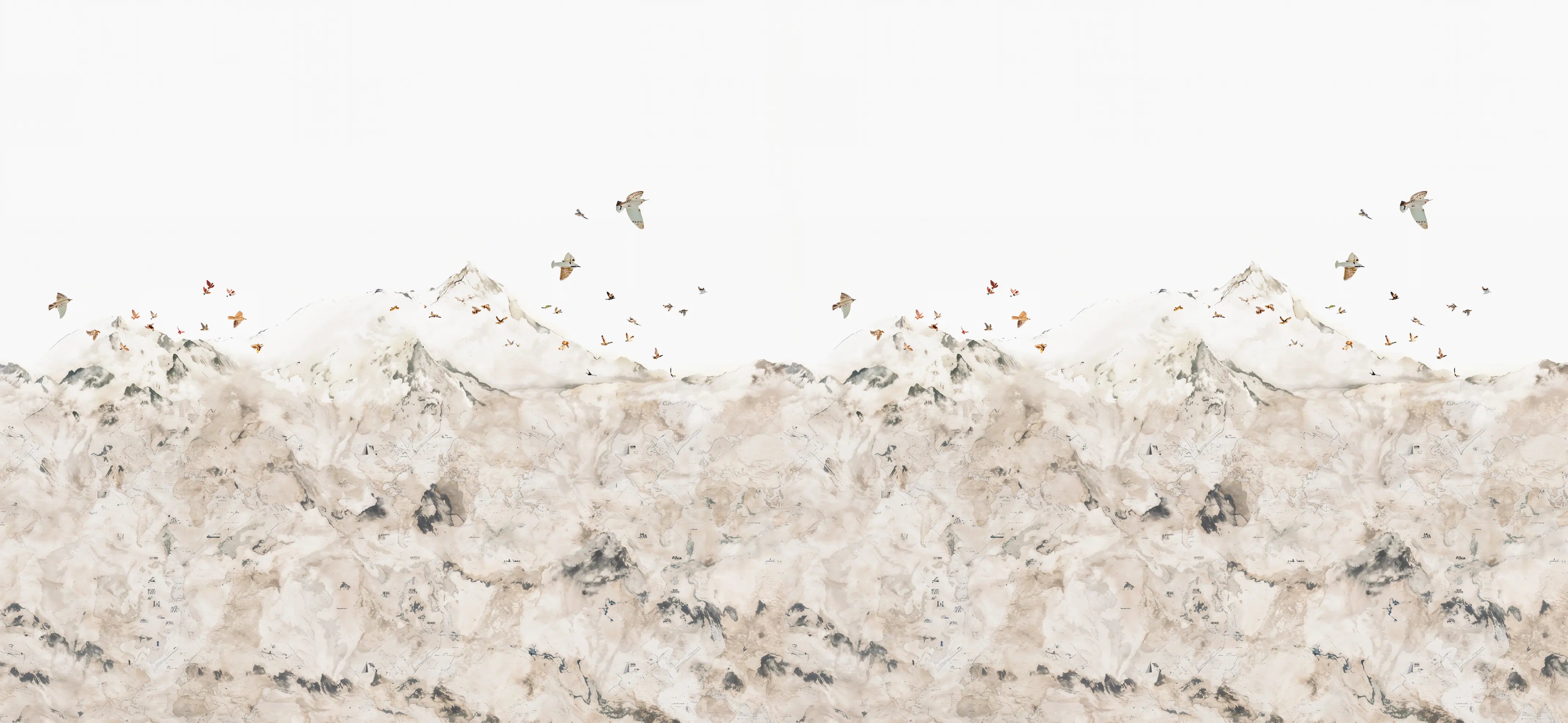 Papel de Parede Montanhas Preto e Branco Estilo Escandinavo e Minimalista