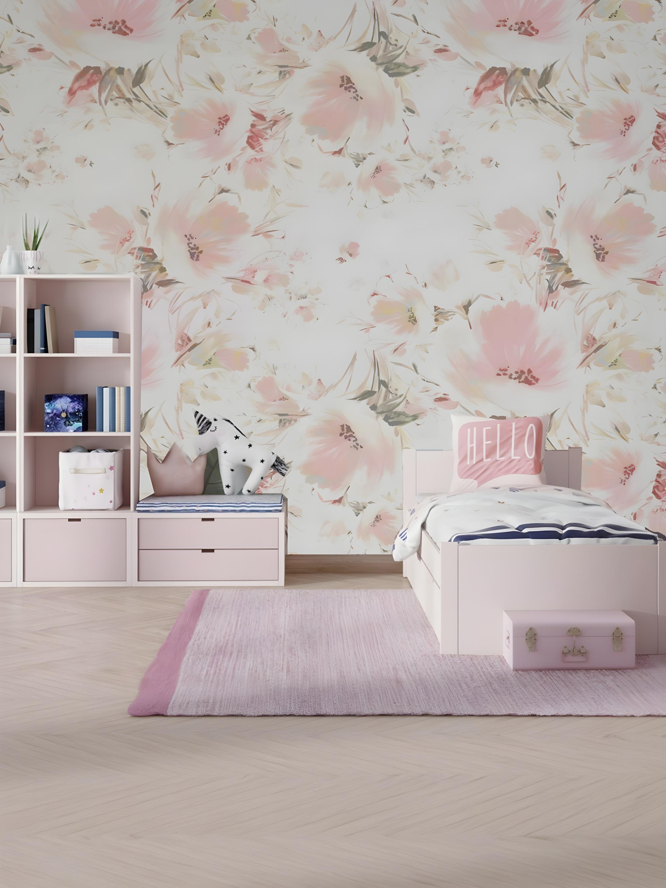 Papel de Parede Flores Aquarela Estilo Delicado e Sofisticado para Seu Ambiente